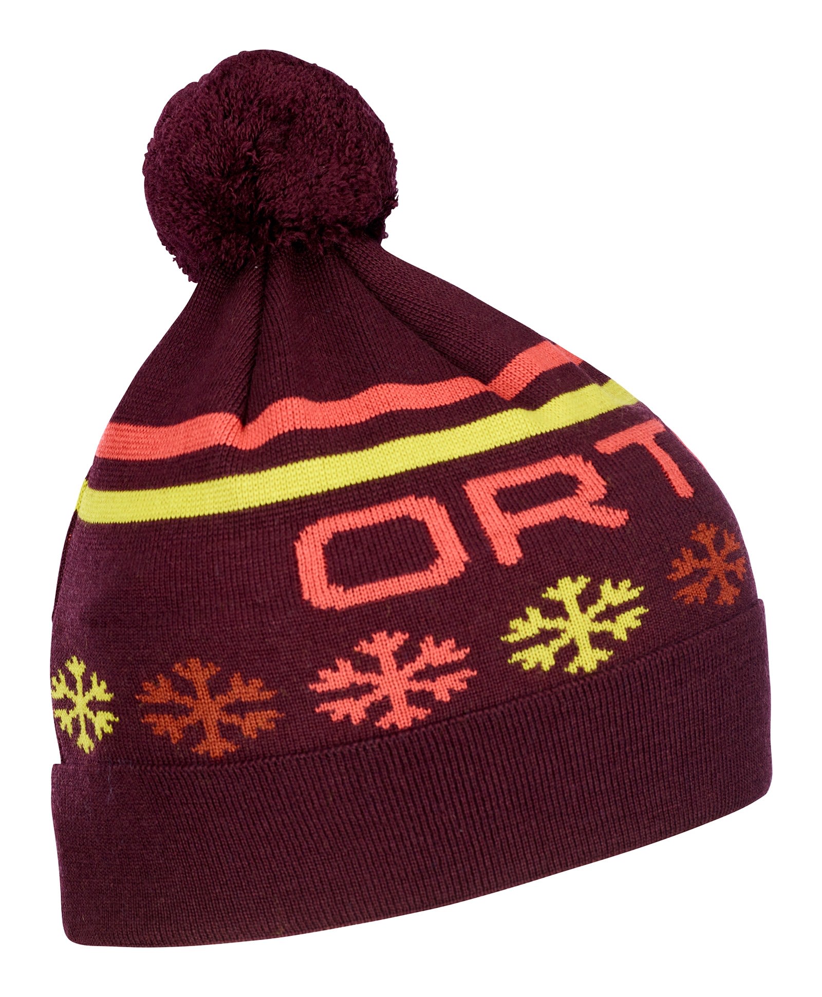 Ortovox Nordic Knit Beanie Rot- Merino Kopfbedeckungen- Grsse One Size - Farbe Dark Wine
