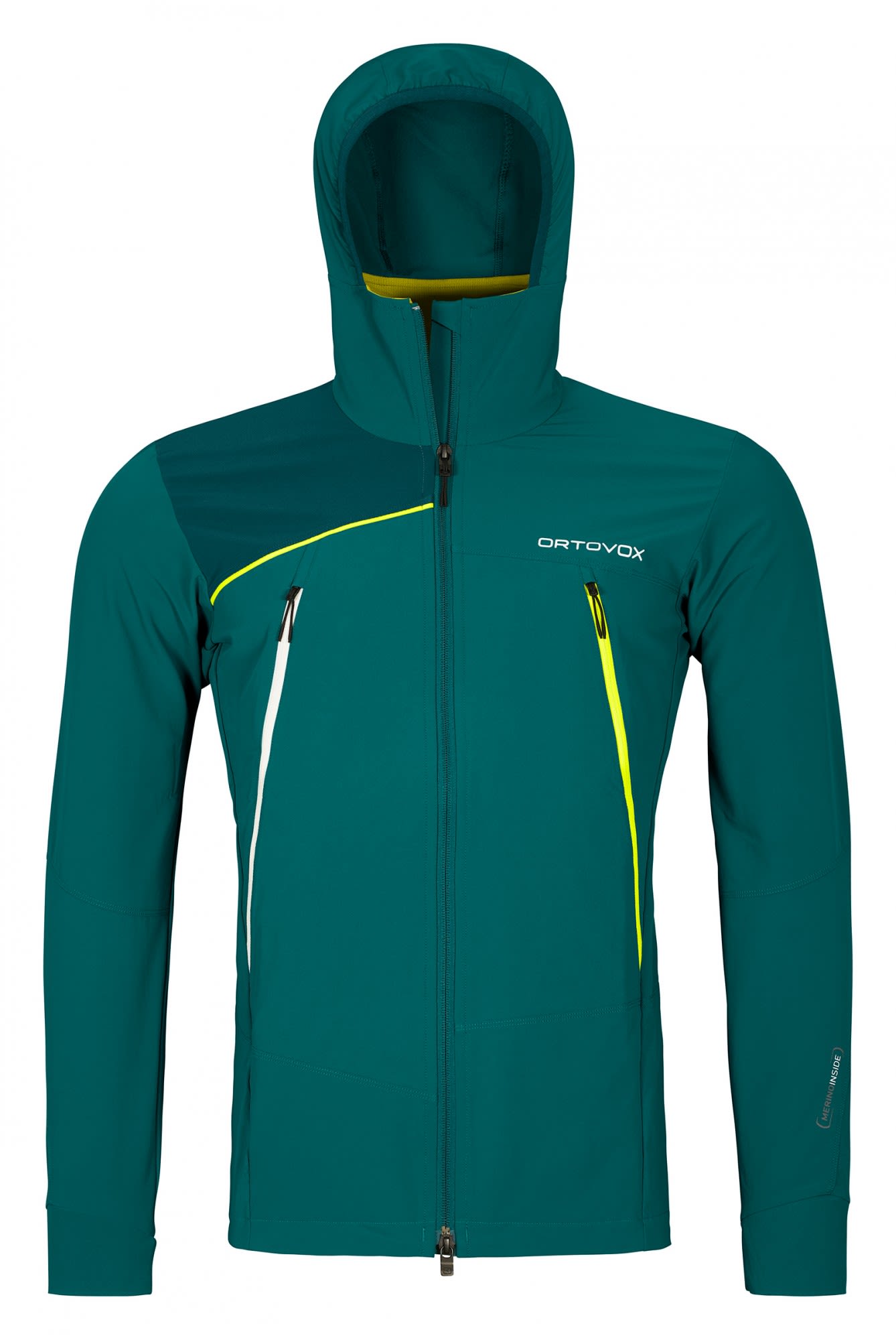 Ortovox Pala Light Hooded Jacket Grn- Male Merino Jacken- Grsse XL - Farbe Pacific Green