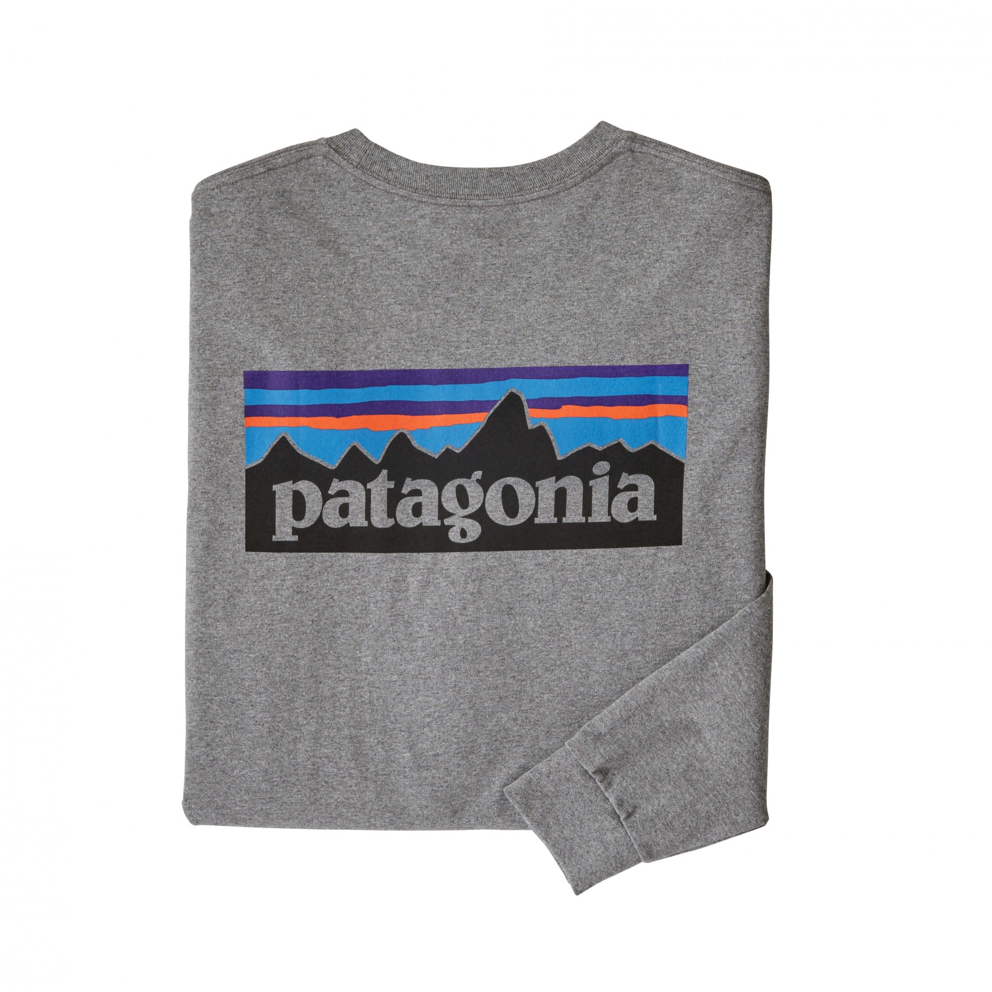 Patagonia Long-Sleeved P-6 Logo Responsibili-Tee Grau- Male Langarm-Shirts- Grsse S - Farbe Gravel Heather