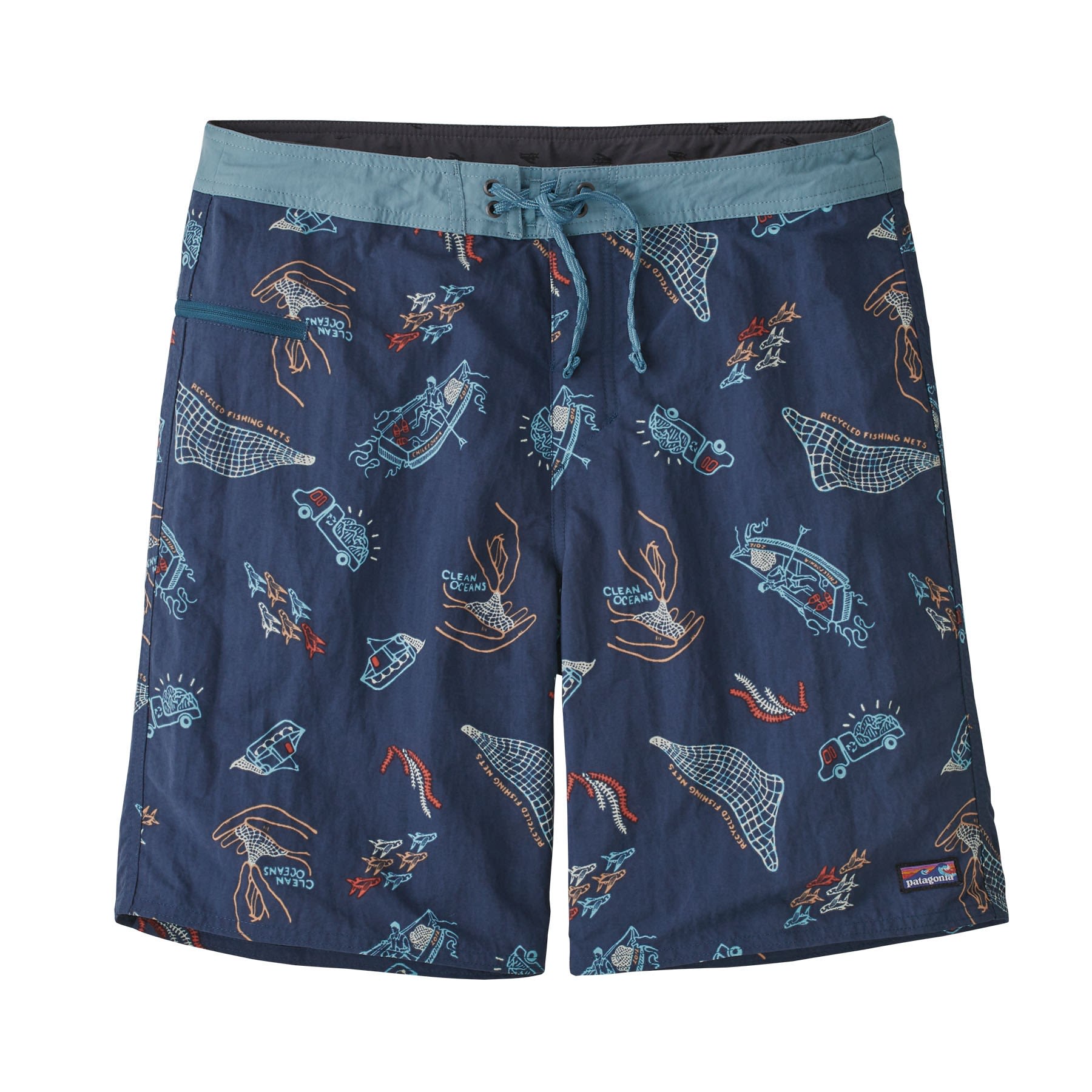 Patagonia Wavefarer Boardshorts 19 Blau- Male Hosen- Grsse 30 - Farbe Clean Currents - Tidepool Blue