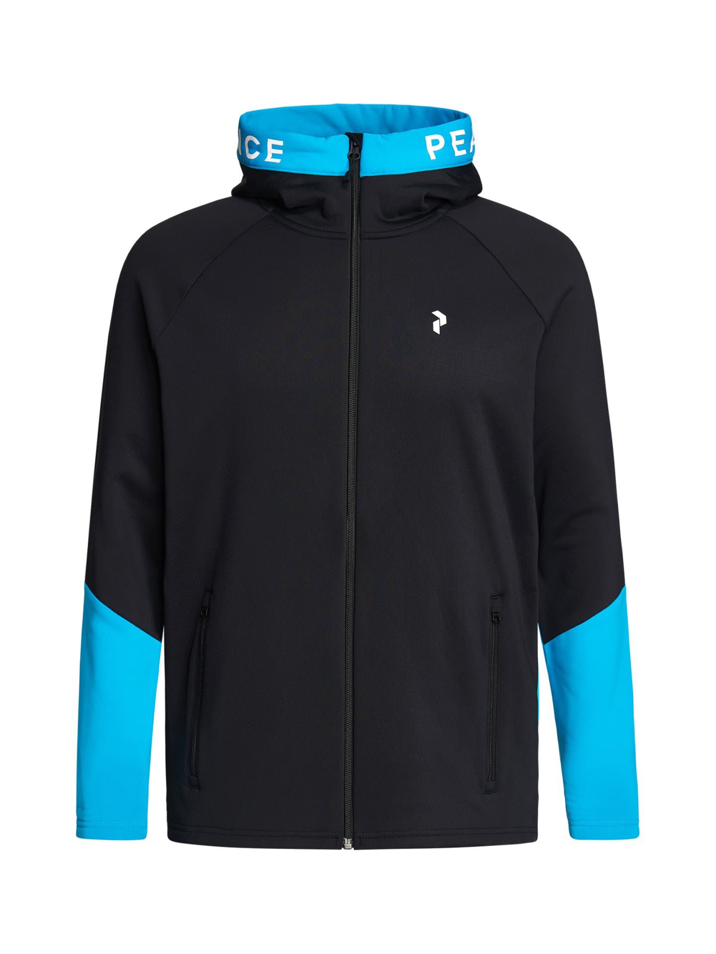 Peak Performance Rider Zip Hood Colorblock - Blau - Schwarz- Male Sweaters und Hoodies- Grsse S - Farbe Black - Scuba Blue