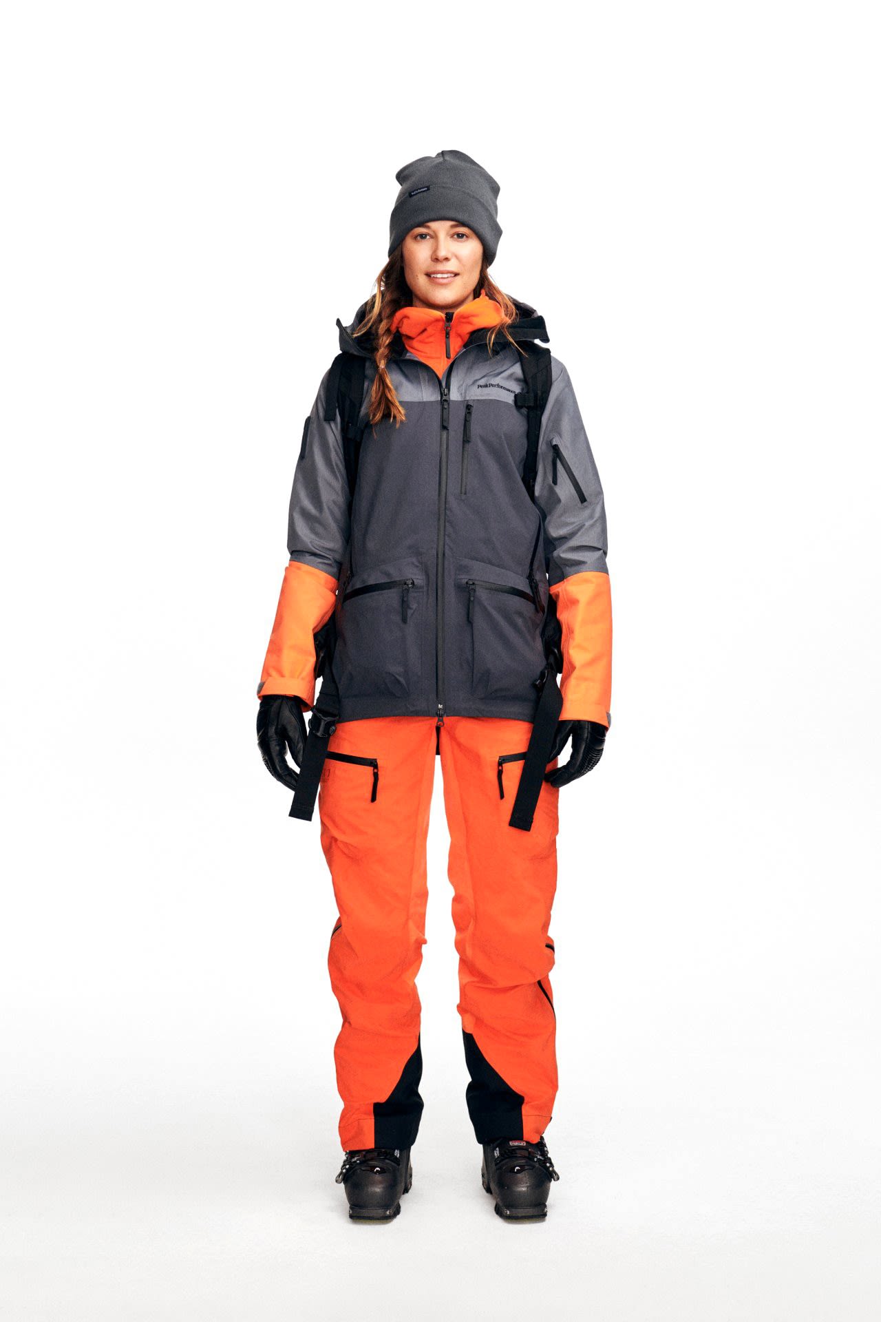 Peak Performance Vislight Pro Jacket Grau - Orange- Female Gore-Tex(R) Anoraks- Grsse S - Farbe Quiet Grey - Motion Grey - Light Orange