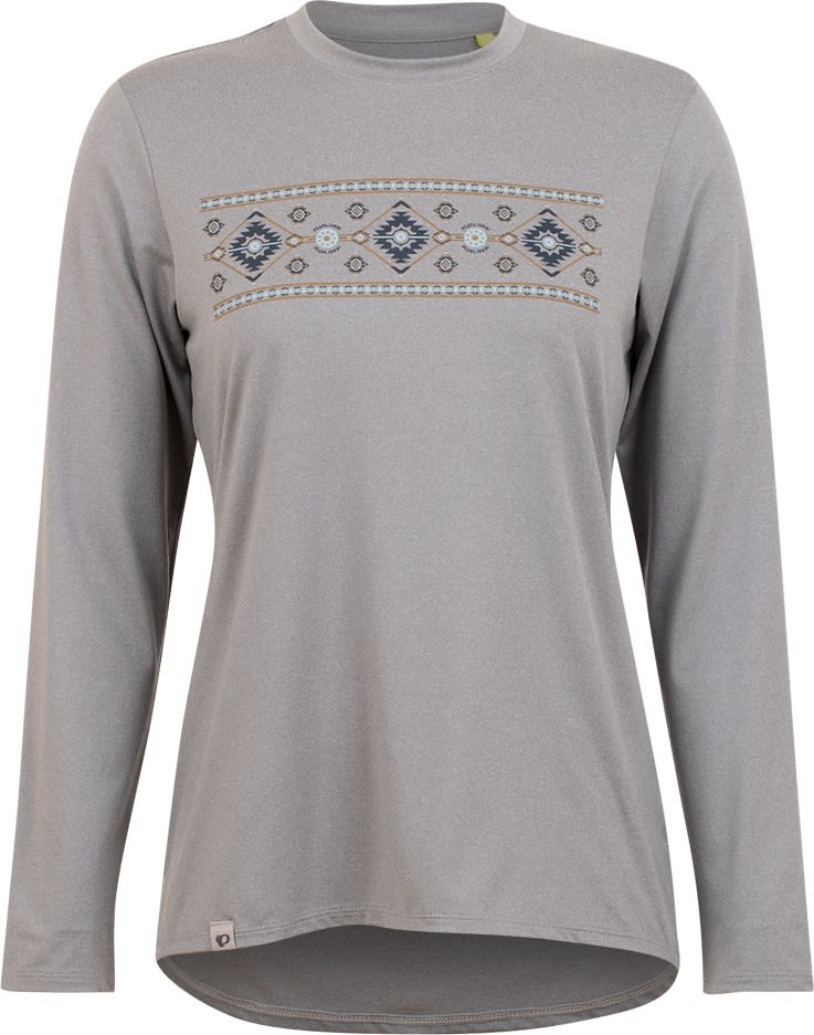 Pearl iZumi Midland Graphic Long-Sleeve Crew Grau- Female Langarm-Shirts- Grsse S - Farbe Heather Grey Southwest