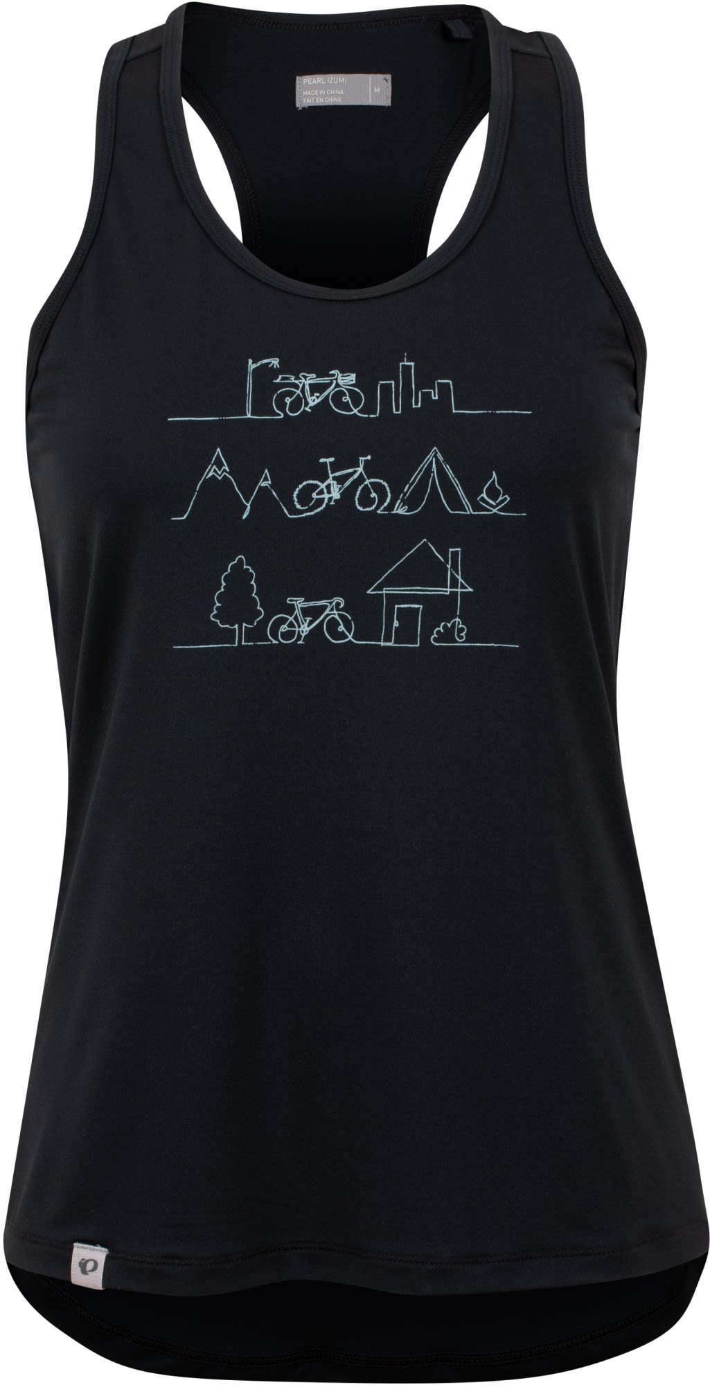Pearl iZumi Midland Graphic Tank Schwarz- Female Tops - rmellose Shirts- Grsse XS - Farbe Black - Serene Green Scenes