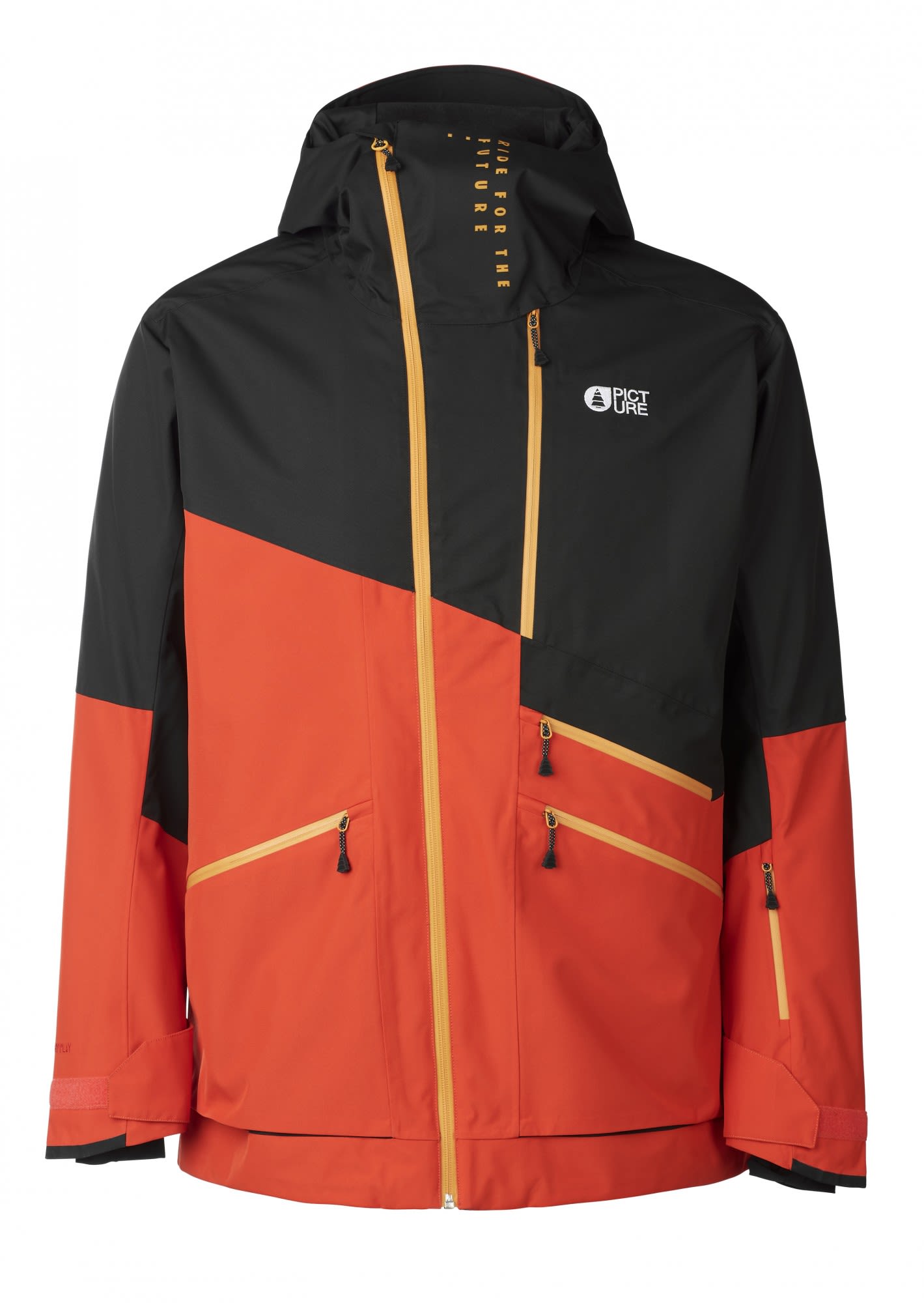 Picture Alpin Jacket Colorblock - Orange- Male Anoraks- Grsse XL - Farbe Black - Pumpkin Red