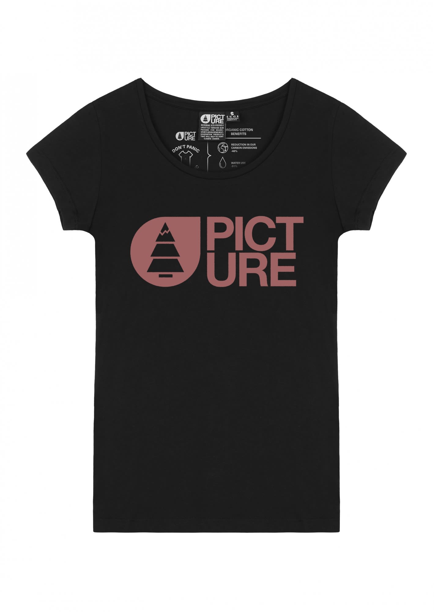 Picture Fall Tee Classic Schwarz- Female Kurzarm-Shirts- Grsse S - Farbe Black