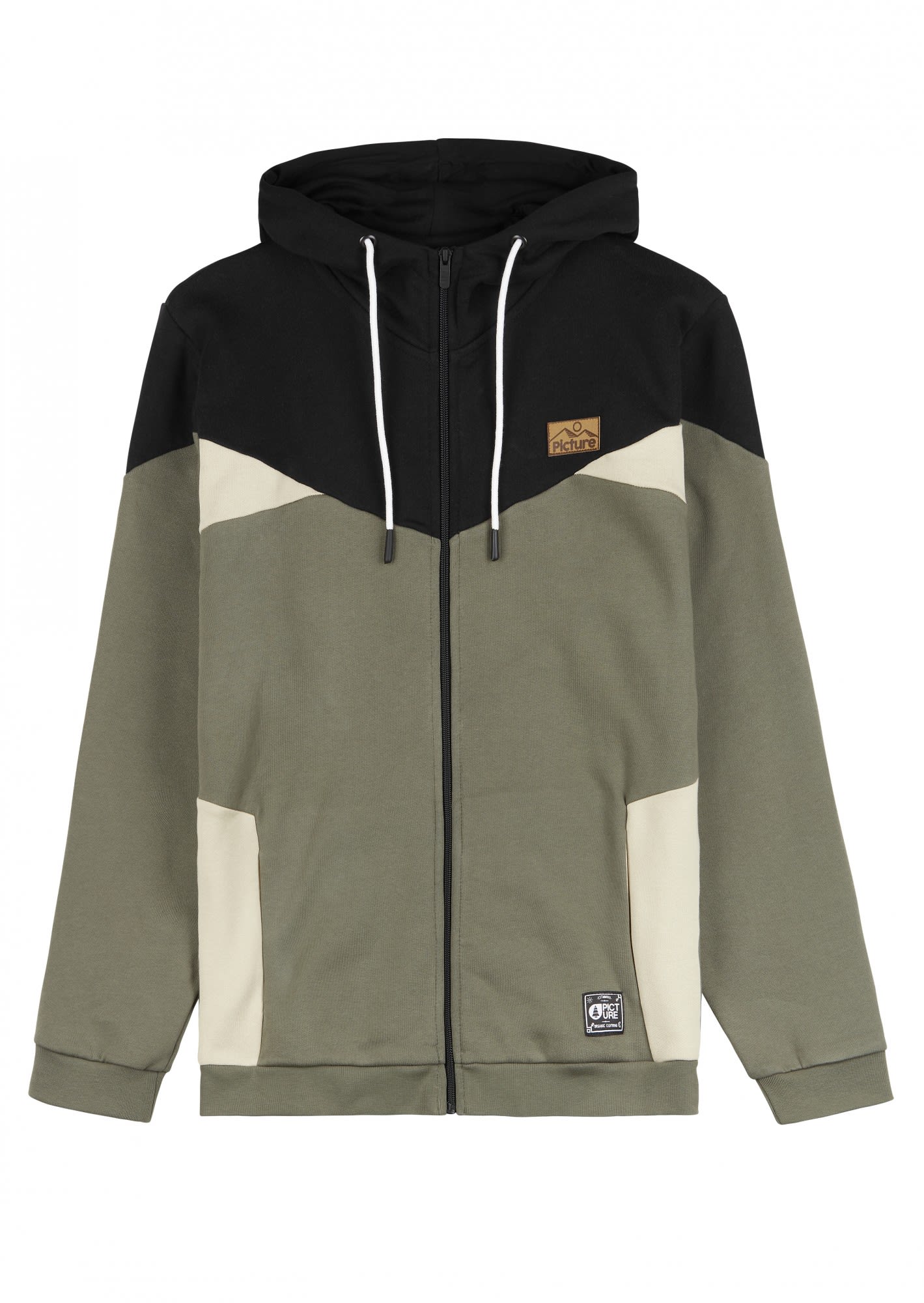 Picture Franky Zip Hoodie Colorblock - Grn- Male Sweaters und Hoodies- Grsse M - Farbe Dusty Olive