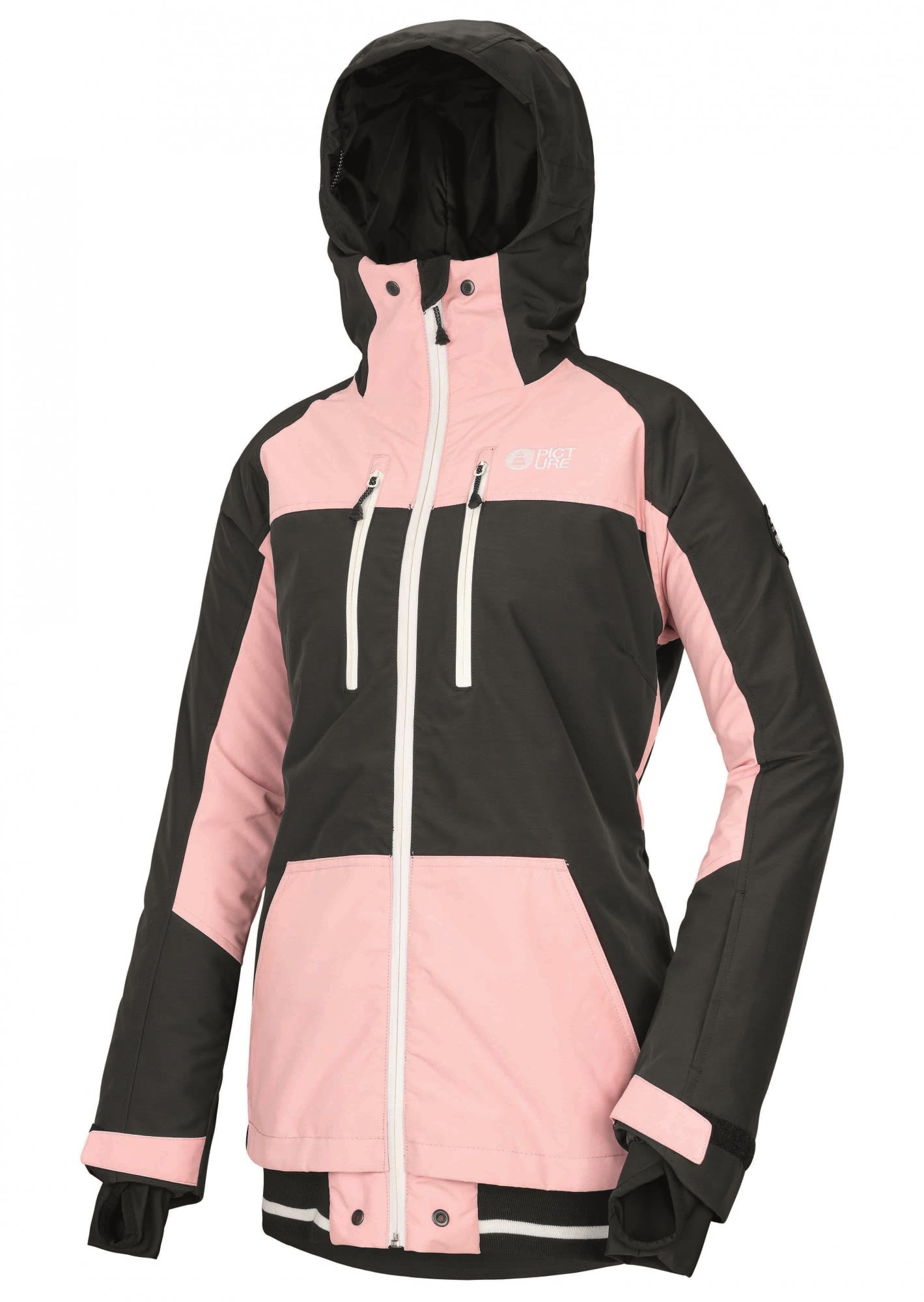 Picture Lander Print Jacket Colorblock - Pink - Schwarz- Female Anoraks- Grsse S - Farbe Pink
