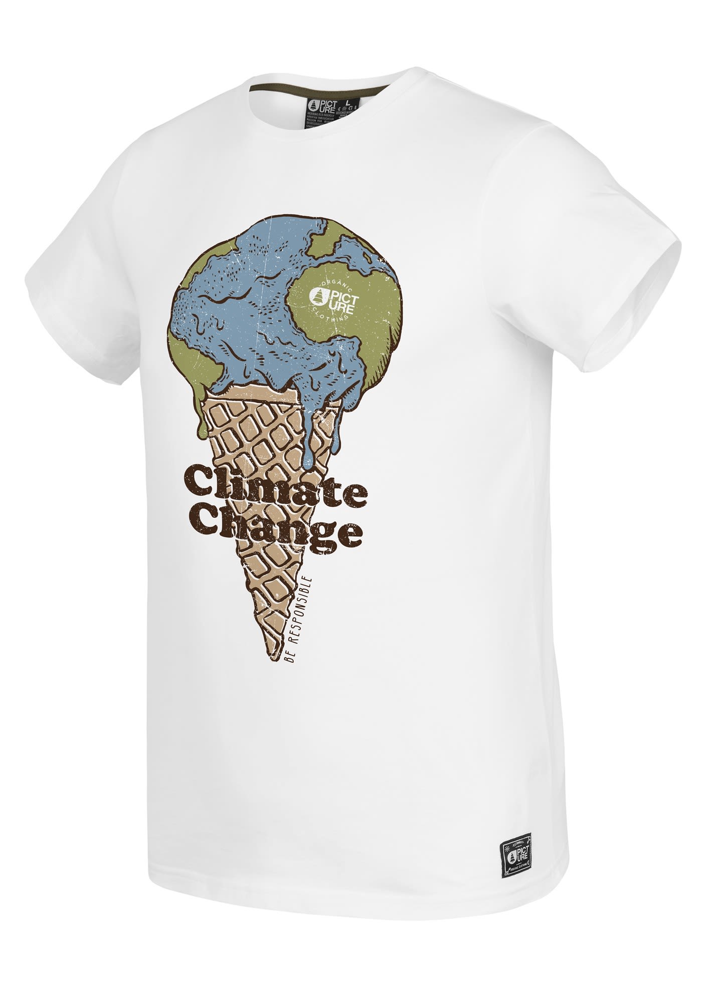 Picture Melted Tee Weiss- Male Kurzarm-Shirts- Grsse S - Farbe White