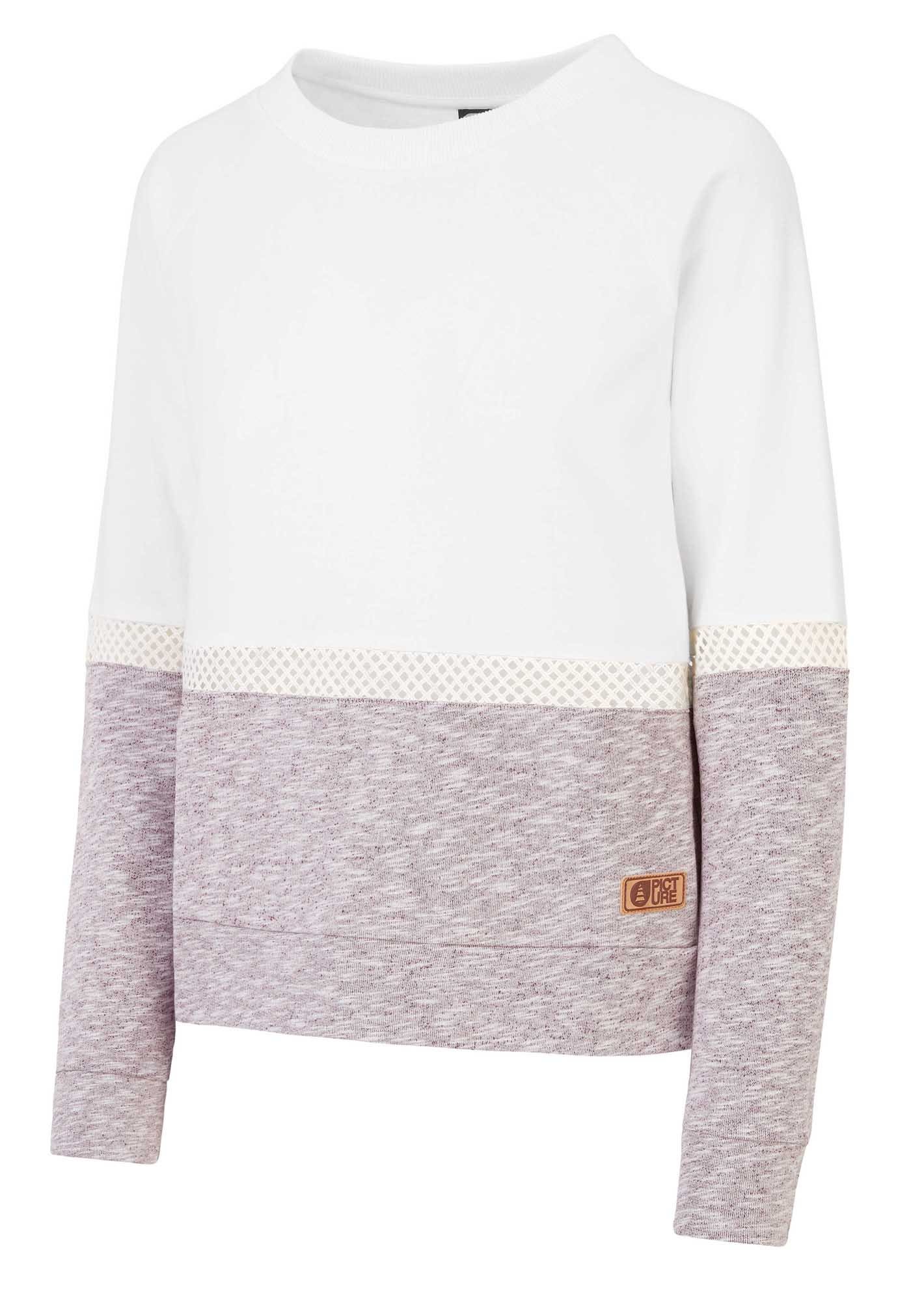 Picture Paper Crew Colorblock - Weiss- Female T-Shirts- Grsse XS - Farbe Burgundy Melange