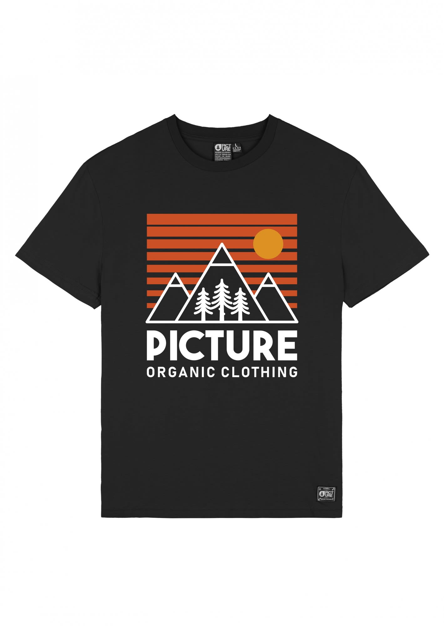Picture Sundowner Tee Schwarz- Male Kurzarm-Shirts- Grsse S - Farbe Black