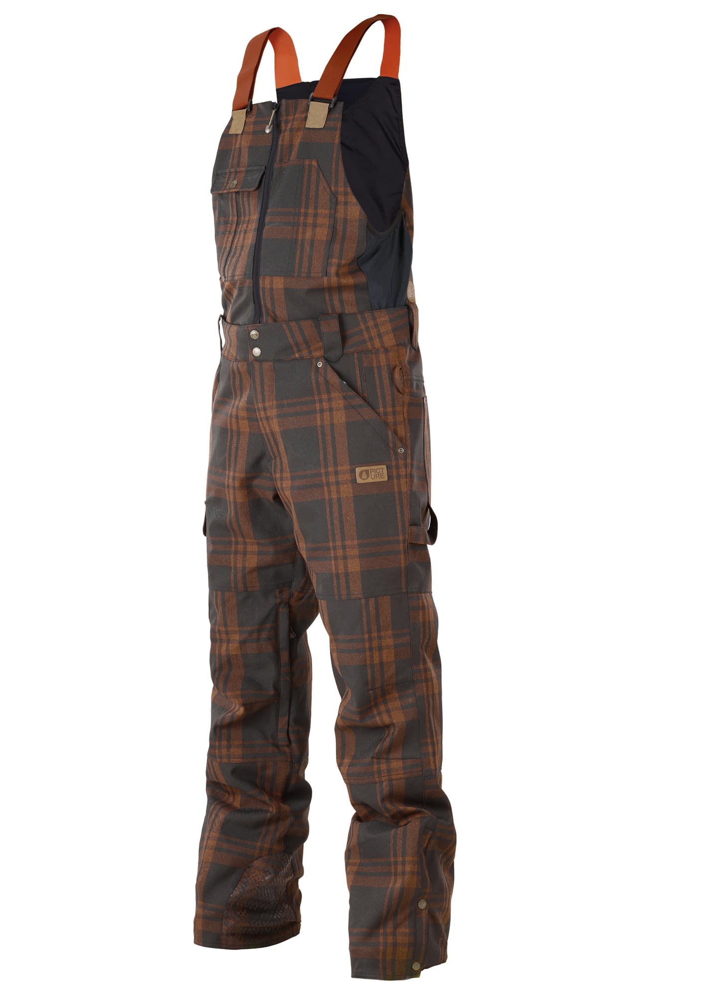 Picture Yakoumo Bib (Vorgngermodell) Kariert - Braun- Male Softshellhosen- Grsse S - Farbe Plaid