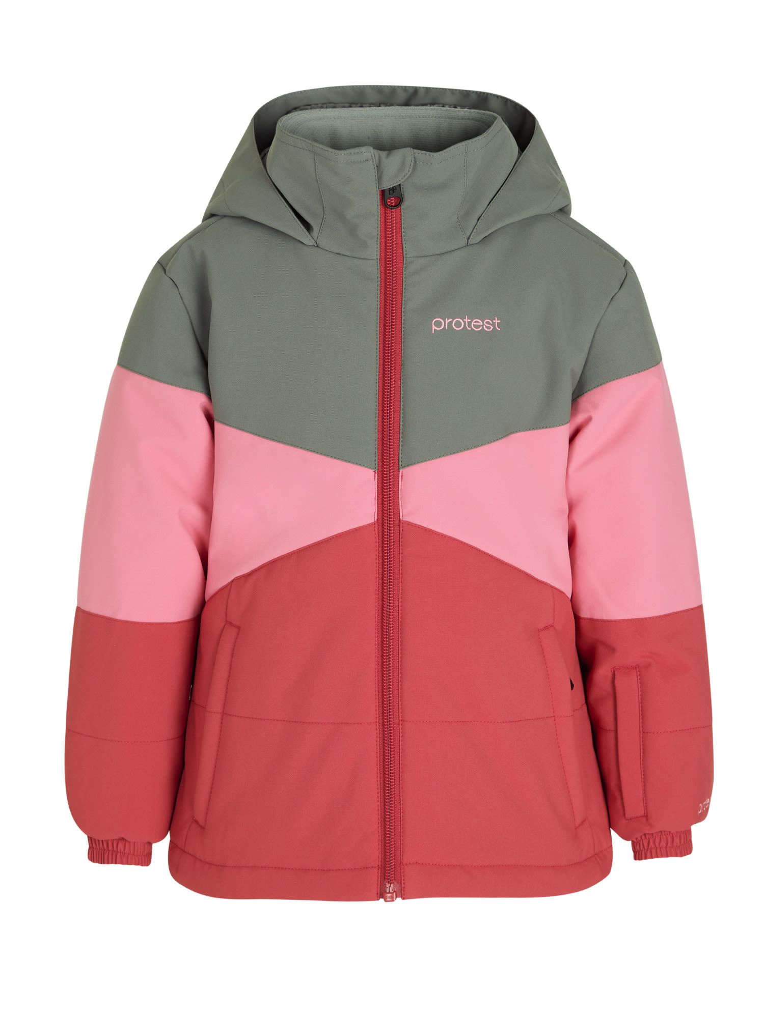 Protest Toddler Prtalice TD Snowjacket Colorblock - Grn - Rot- Female Anoraks- Grsse 92 - Farbe Misty Green unter Protest