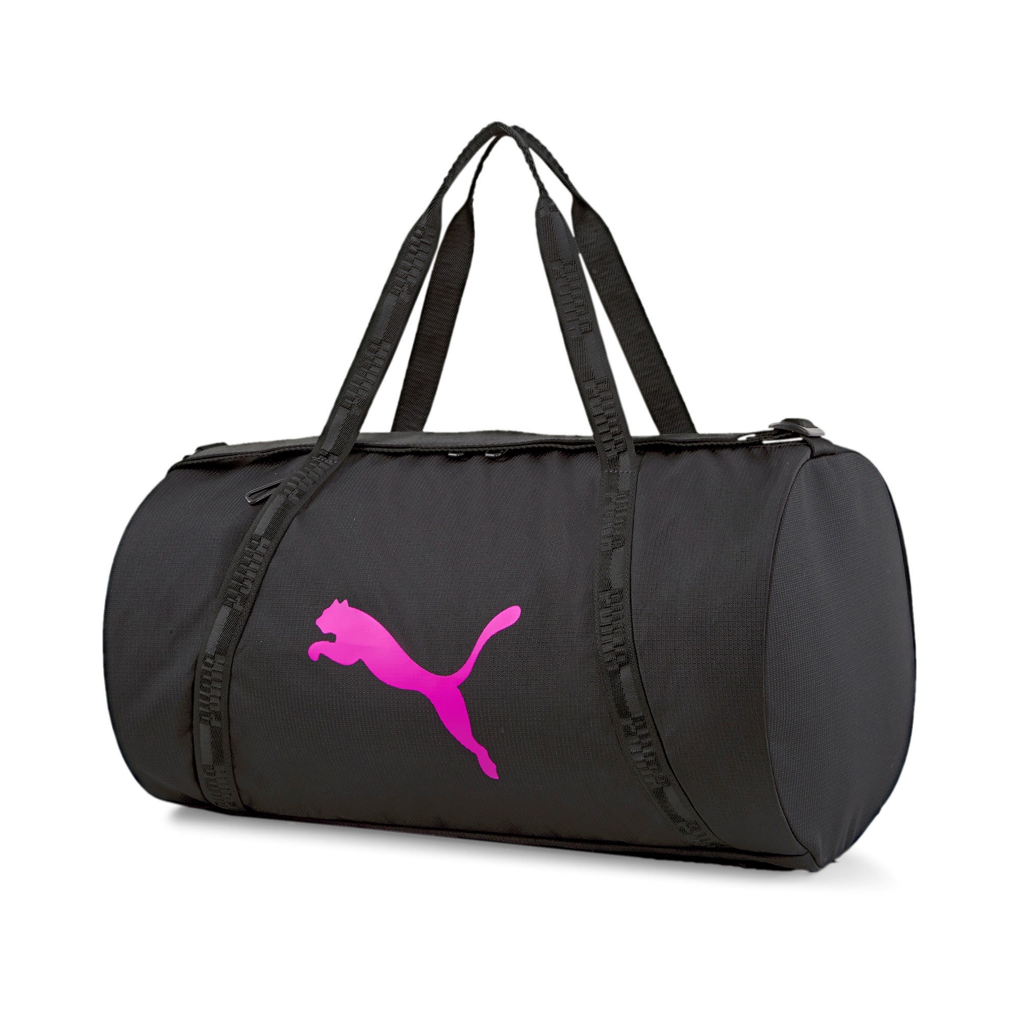 Puma AT Essentials Barrel Bag Schwarz- Female Sporttaschen- Grsse 25l - Farbe Puma Black - Deep Orchid unter Puma