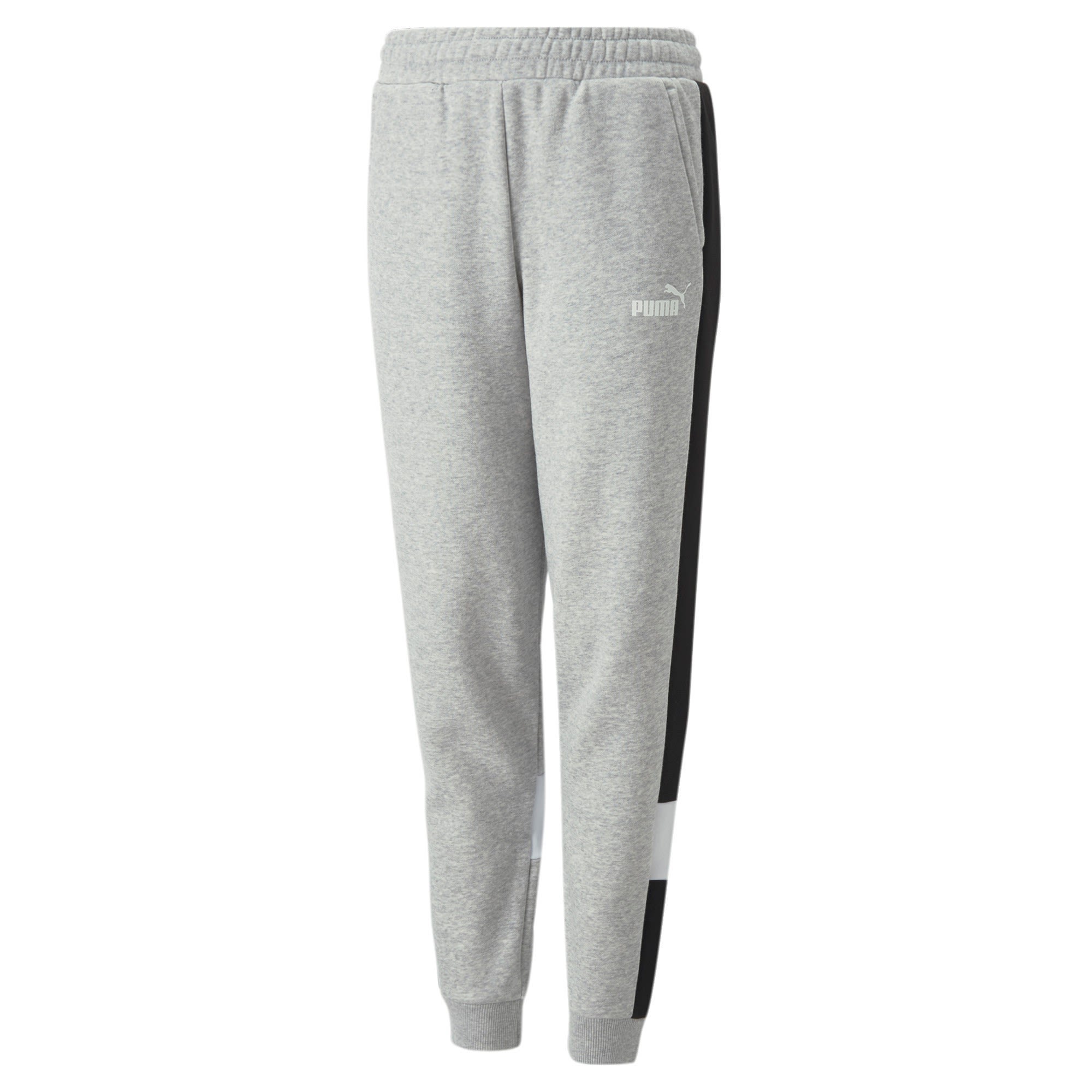 Puma Boys Essentials+ Colorblock Pants FL CL Grau- Male Lange Hosen- Grsse 110 - Farbe Light Gray Heather