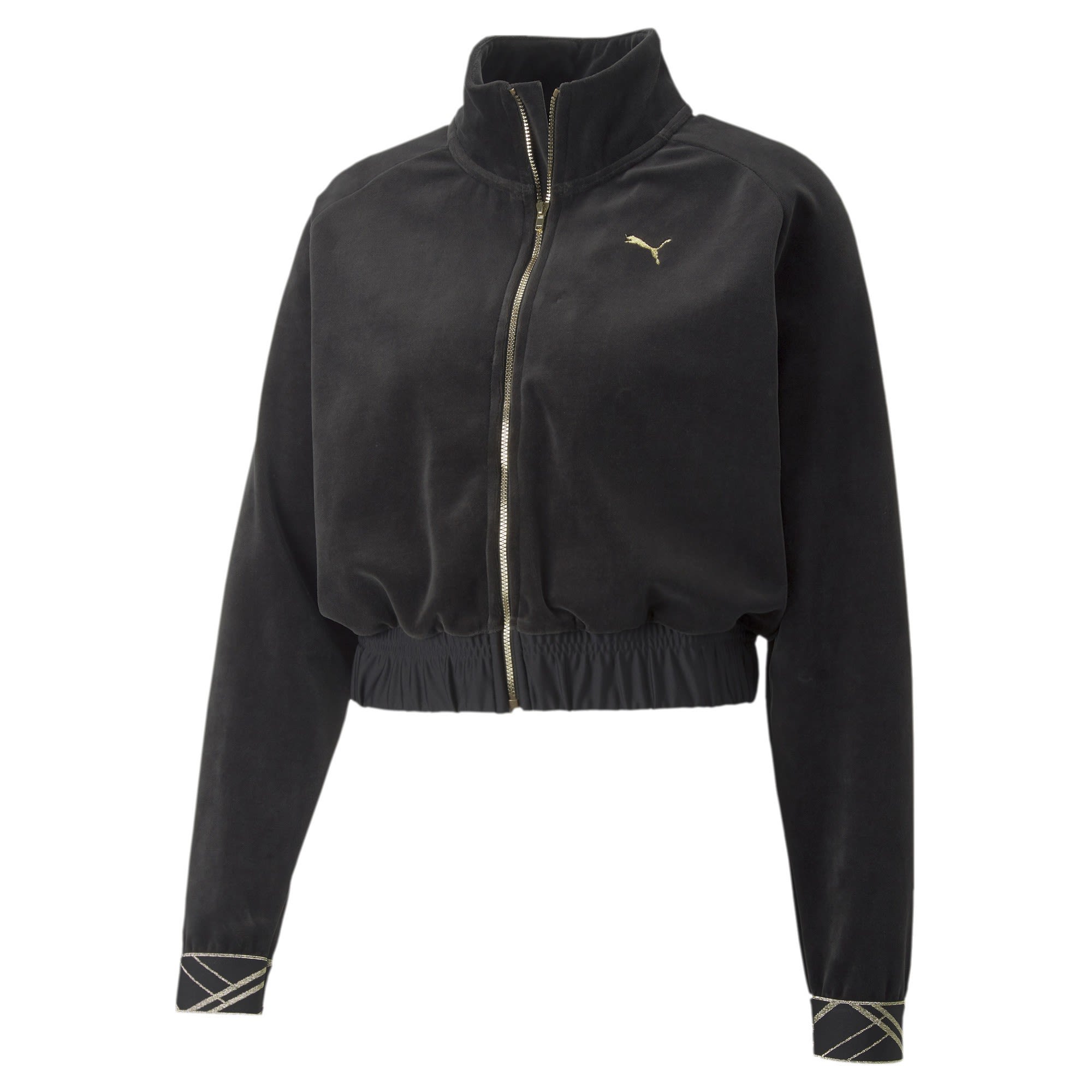 Puma Deco Glam Velour Full Zip Schwarz- Female Ponchos und Capes- Grsse S - Farbe Puma Black unter Puma