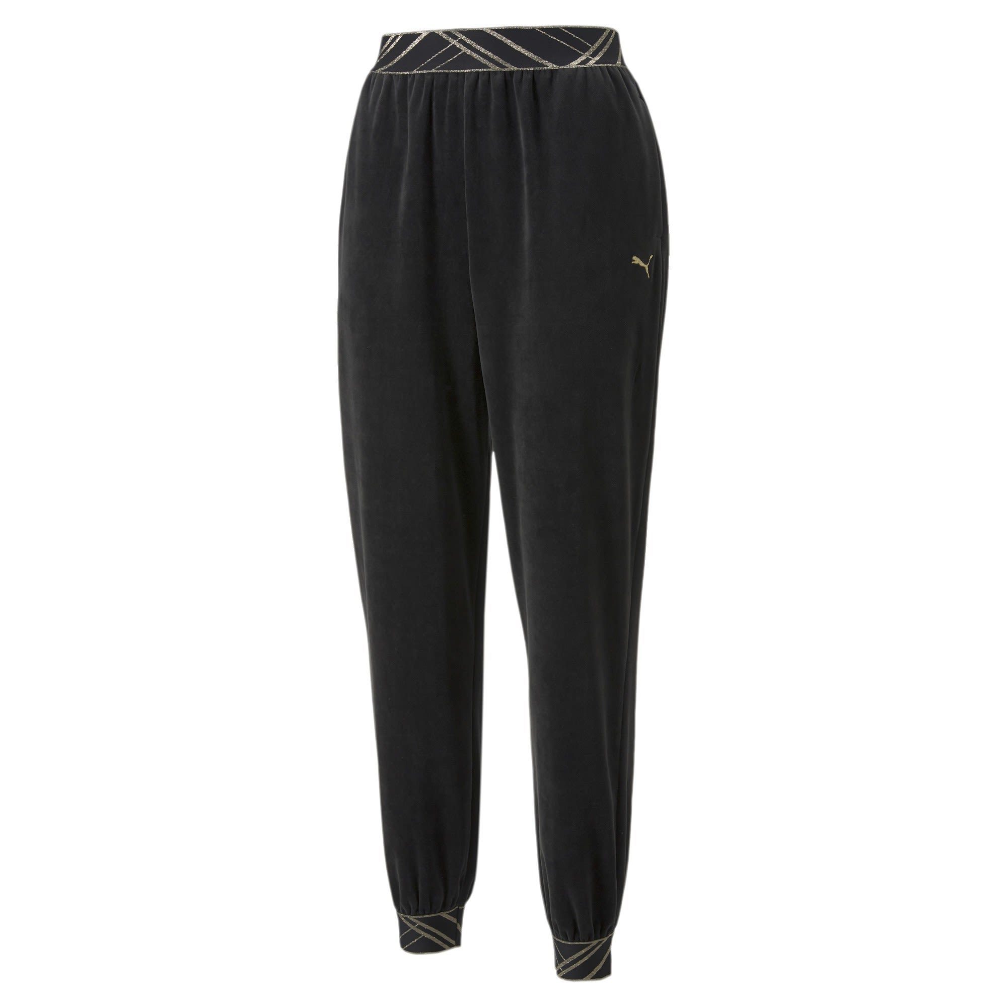 Puma Deco Glam Velour Pant Schwarz- Female Lange Hosen- Grsse S - Farbe Puma Black