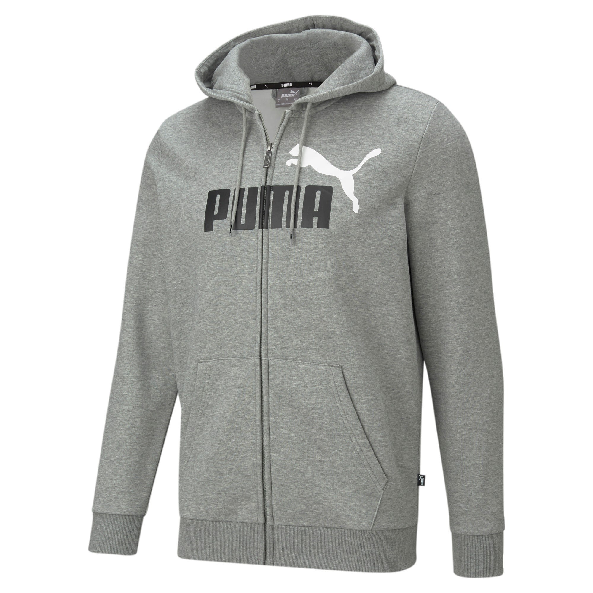 Puma Essentials+ 2 Color Full Zip Hoodie Grau- Male Anoraks- Grsse S - Farbe Medium Gray Heather