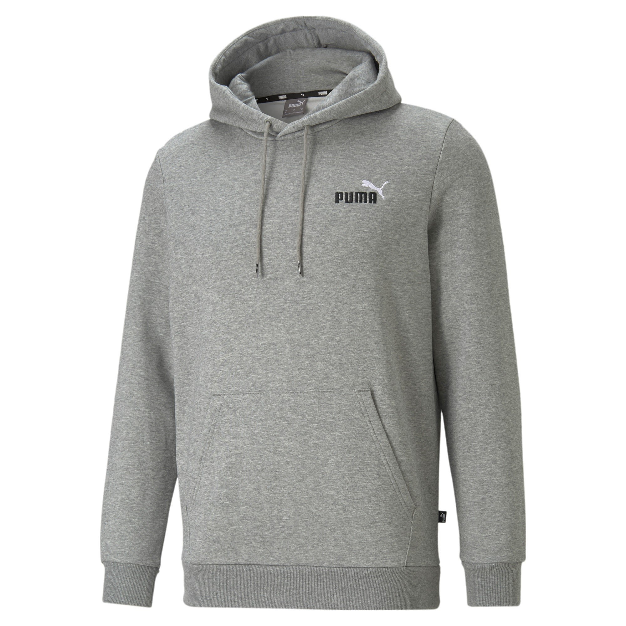 Puma Essentials+ Embroidery Hoodie Grau- Male Sweaters und Hoodies- Grsse S - Farbe Medium Gray Heather