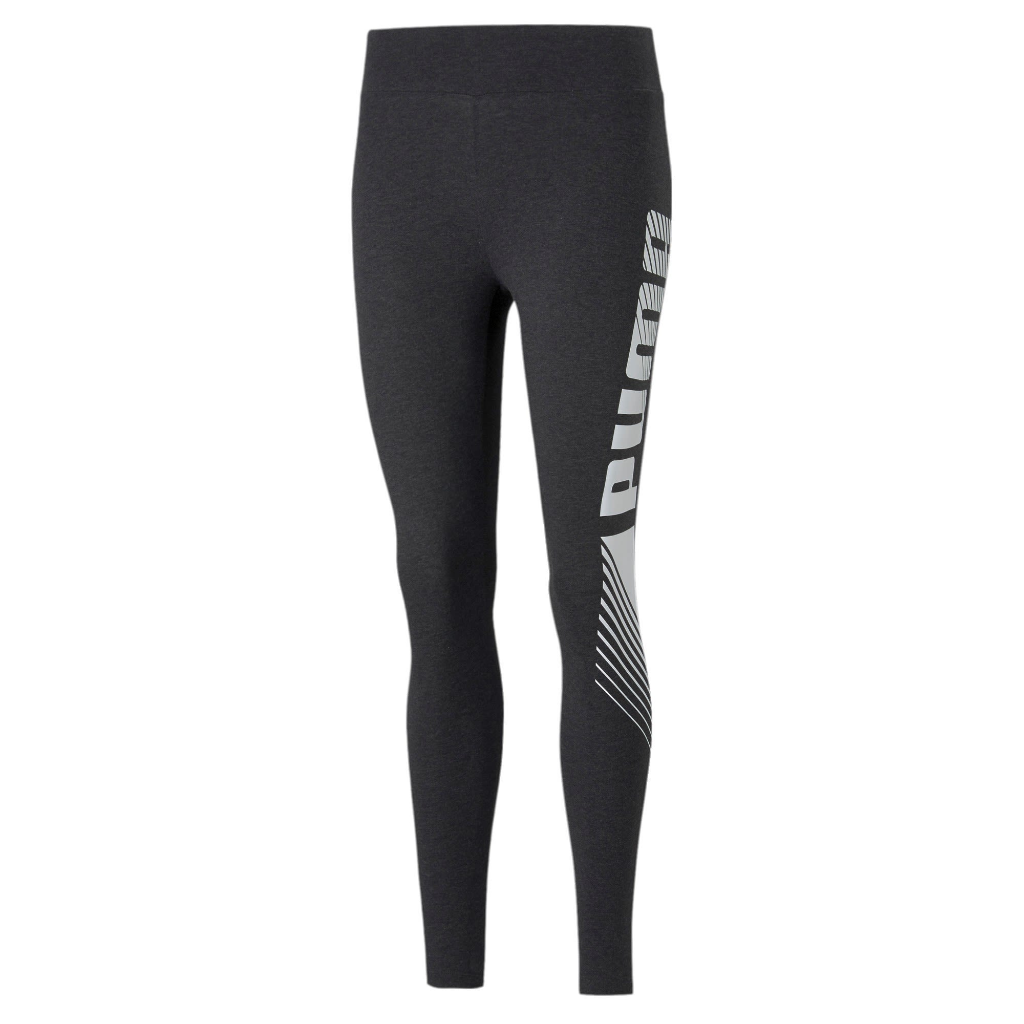 Puma Essentials Graphic Leggings Grau- Female Tights- Grsse XL - Farbe Dark Gray Heather