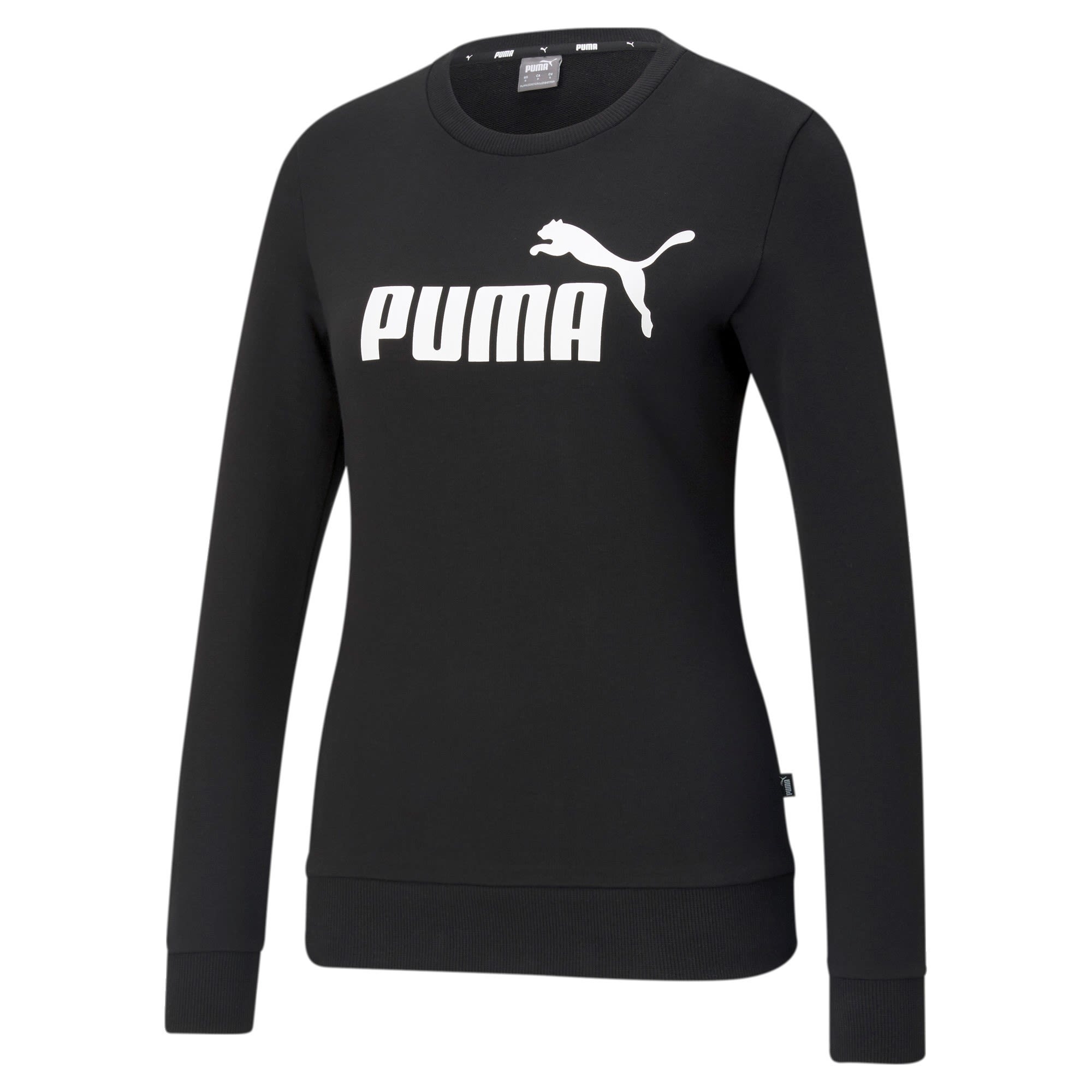 Puma Essentials Logo Crew Schwarz- Female Langarm-Shirts- Grsse XS - Farbe Puma Black