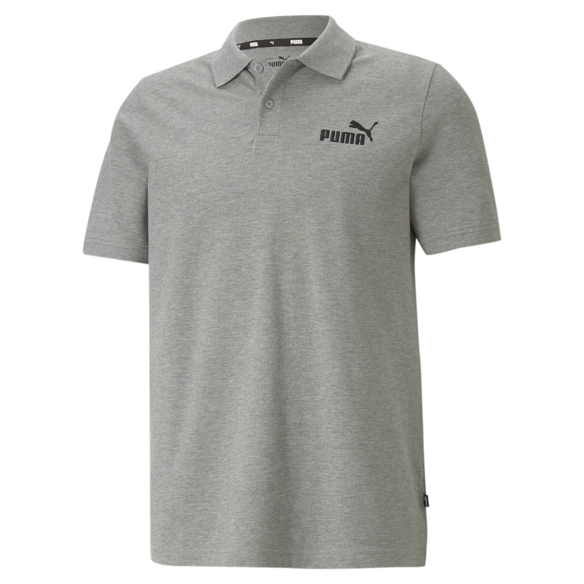 Puma Essentials Pique Polo Grau- Male Kurzarm-Polos- Grsse S - Farbe Medium Gray Heather