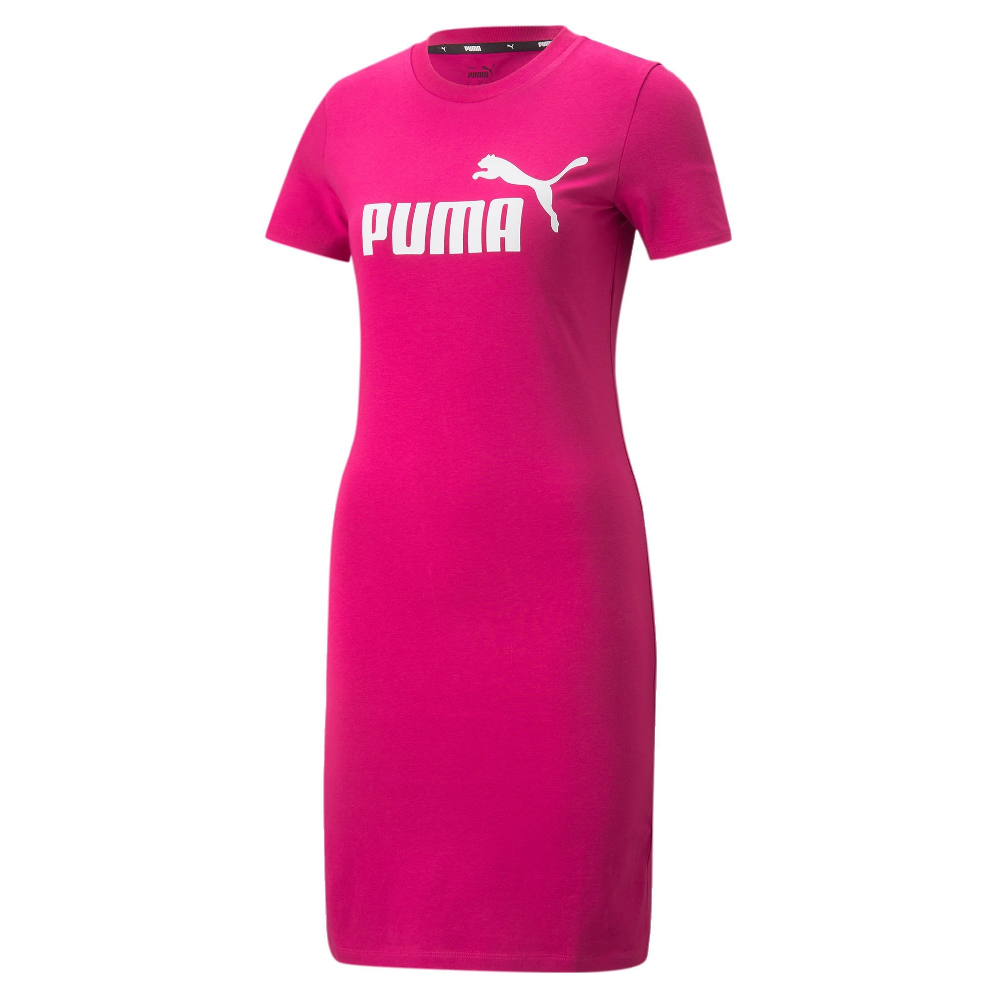 Puma Essentials Slim Tee Dress Pink- Female Kleider- Grsse XS - Farbe Festival Fuchsia