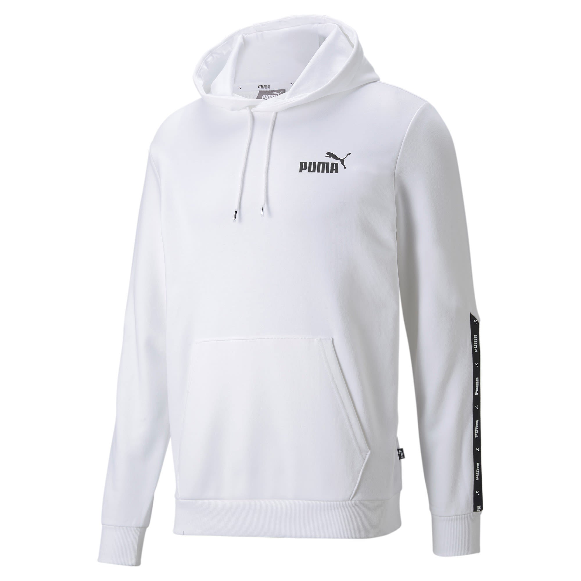 Puma Essentials+ Tape Hoodie Weiss- Male Freizeitpullover- Grsse L - Farbe Puma White