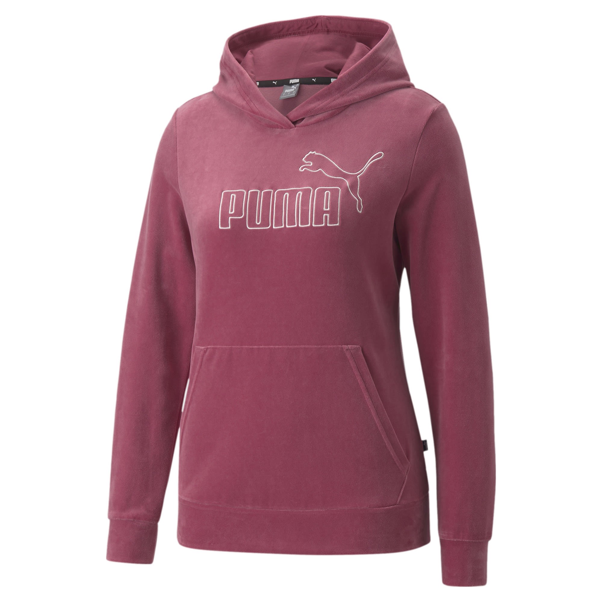 Puma Essentials+ Velour Hoodie Lila- Female Sweaters und Hoodies- Grsse S - Farbe Dusty Orchid