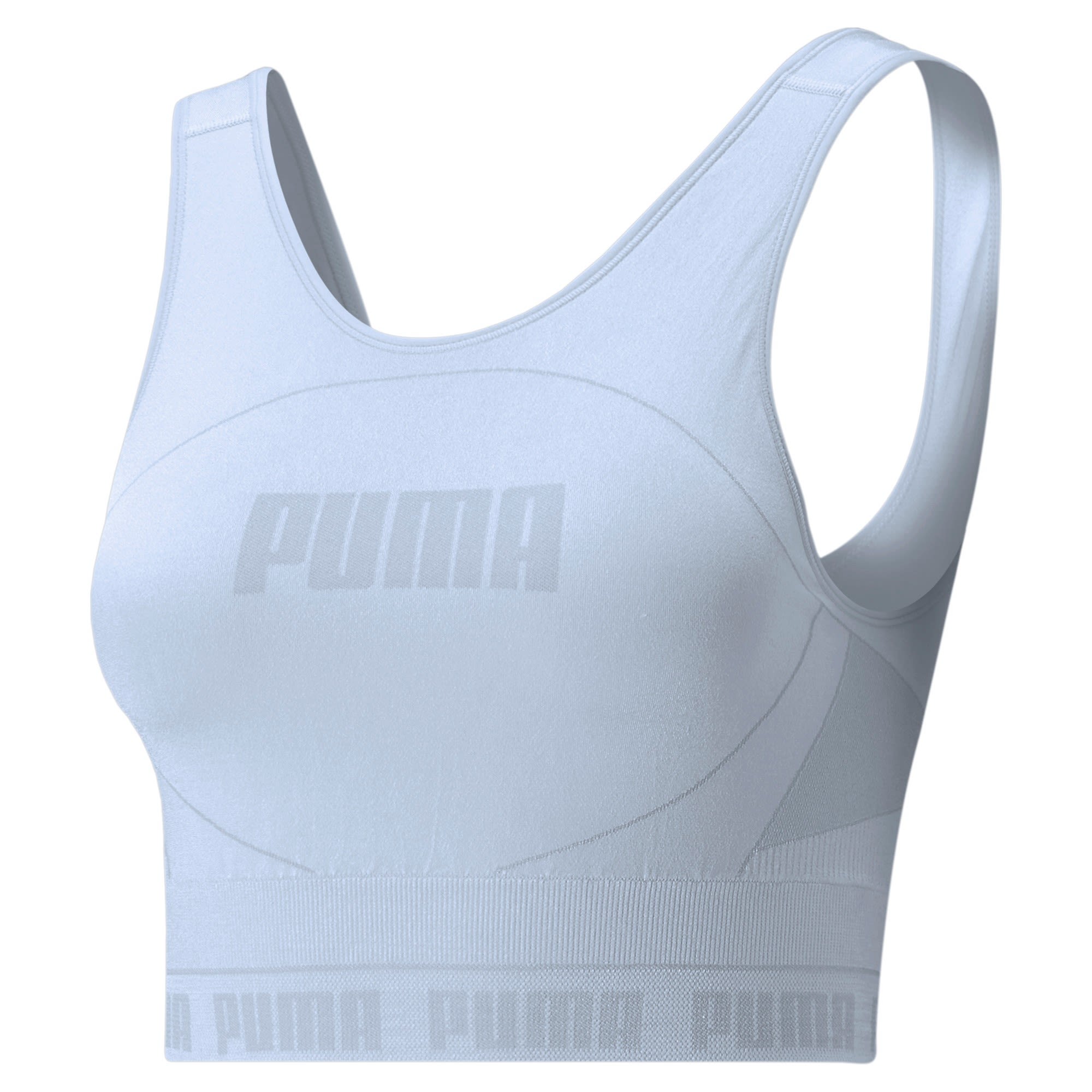 Puma Evoknit Crop Top Blau- Female Tops - rmellose Shirts- Grsse M - Farbe Arctic Ice