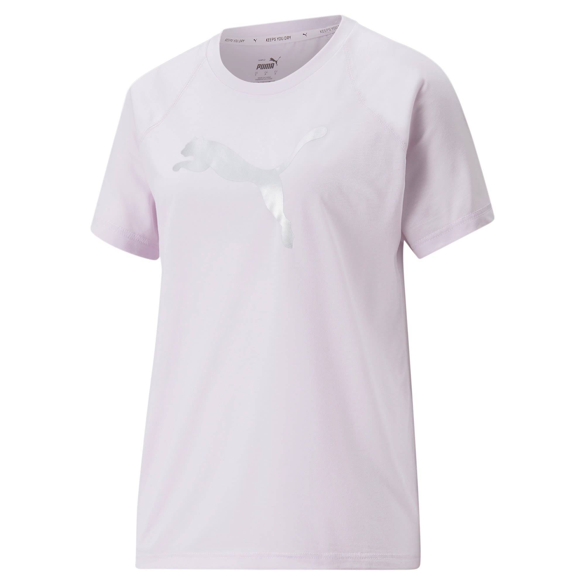 Puma Evostripe Tee Pink- Female Kurzarm-Shirts- Grsse XL - Farbe Lavender Fog