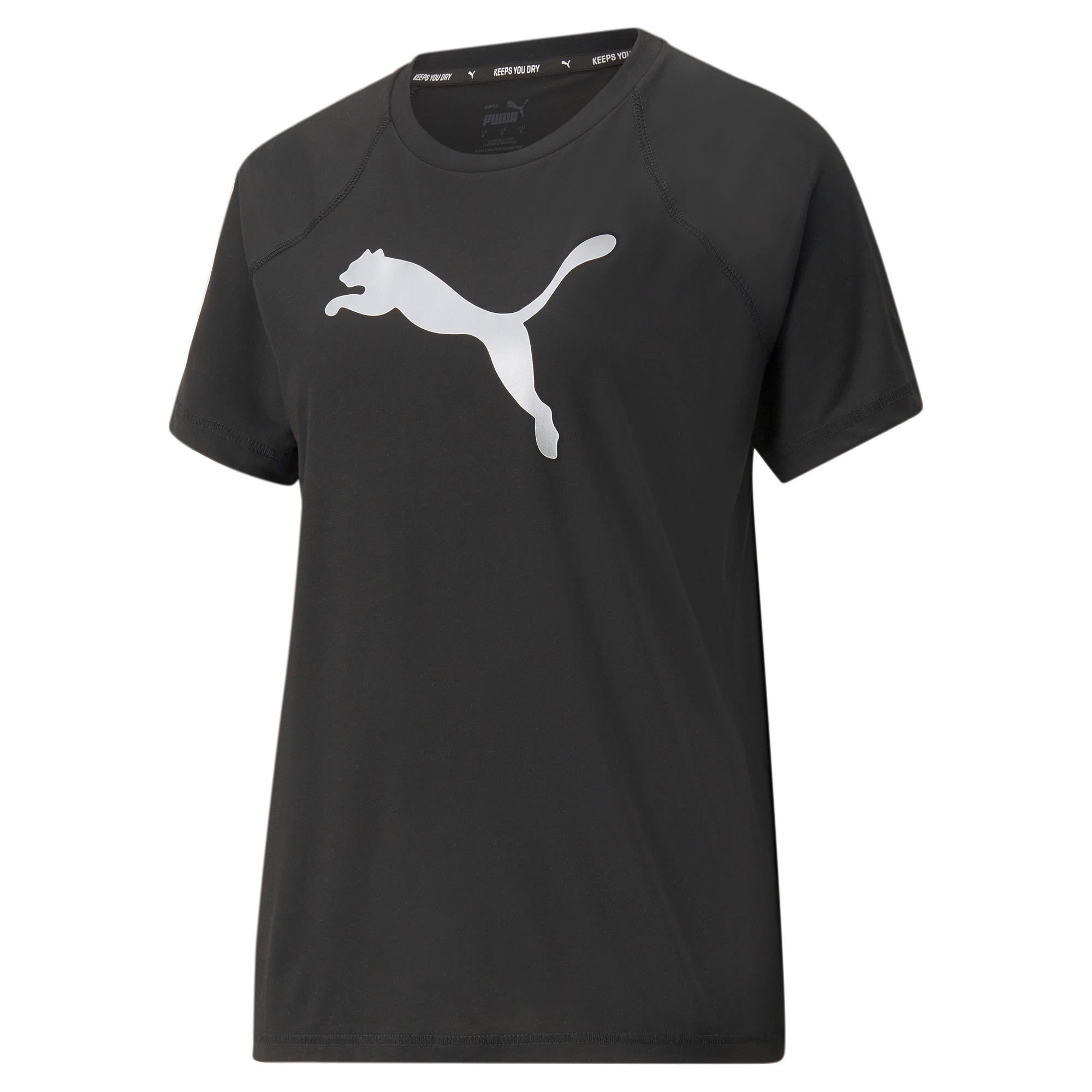 Puma Evostripe Tee Schwarz- Female Kurzarm-Shirts- Grsse L - Farbe Puma Black