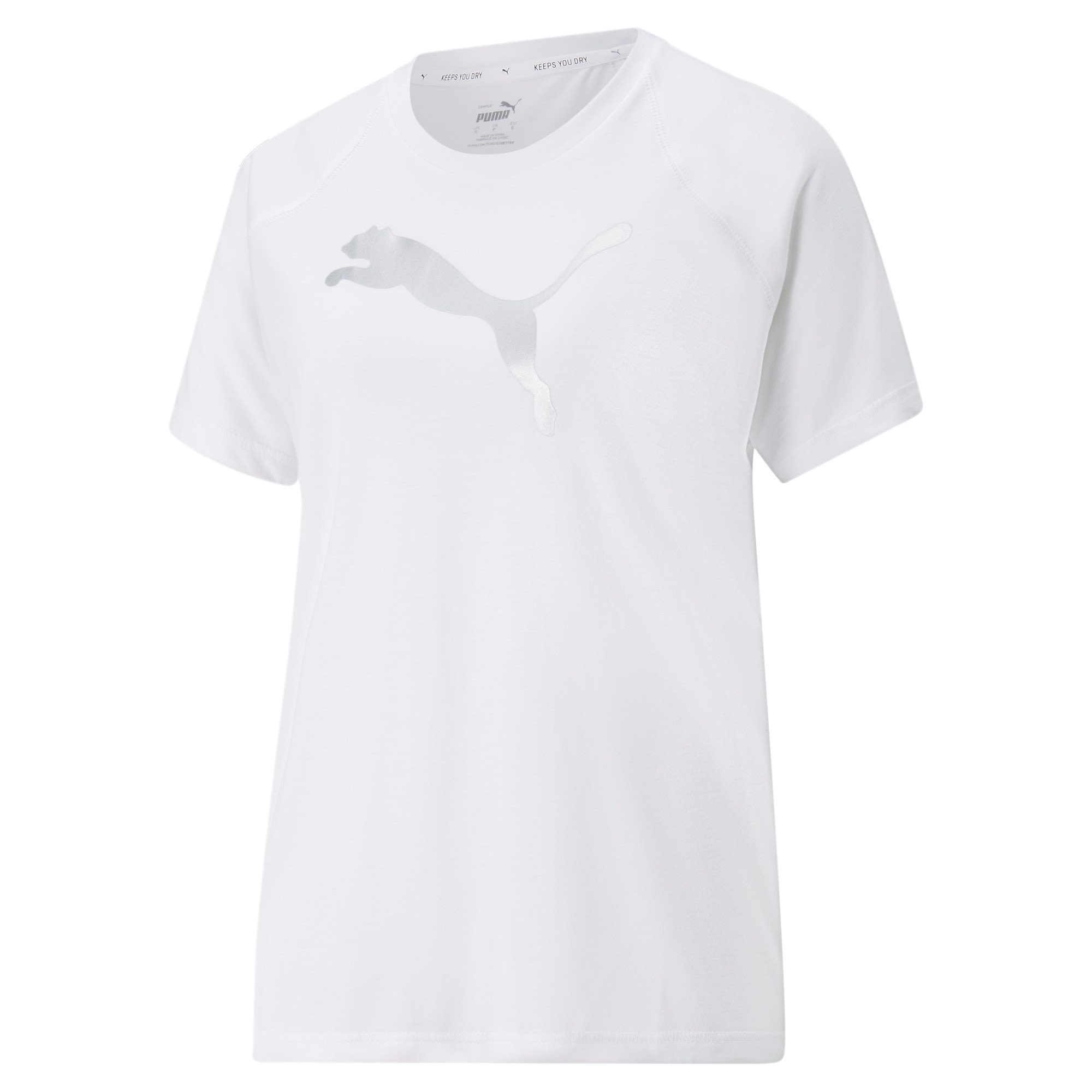 Puma Evostripe Tee Weiss- Female Kurzarm-Shirts- Grsse M - Farbe Puma White