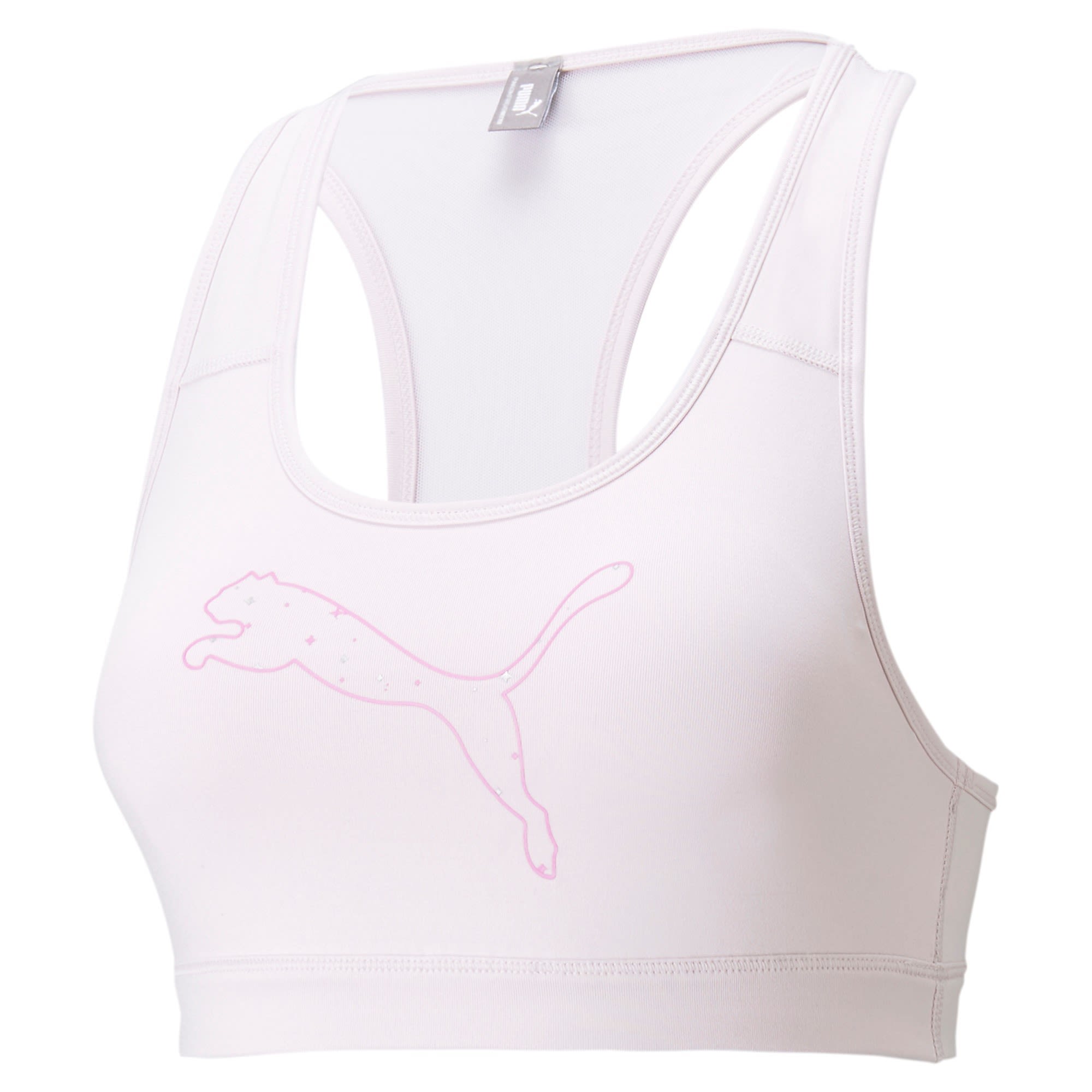 Puma Mid Impact 4keeps Graphic Bra Pink- Female Sport-BHs- Grsse M - Farbe Lavender Fog - Stardust Cat
