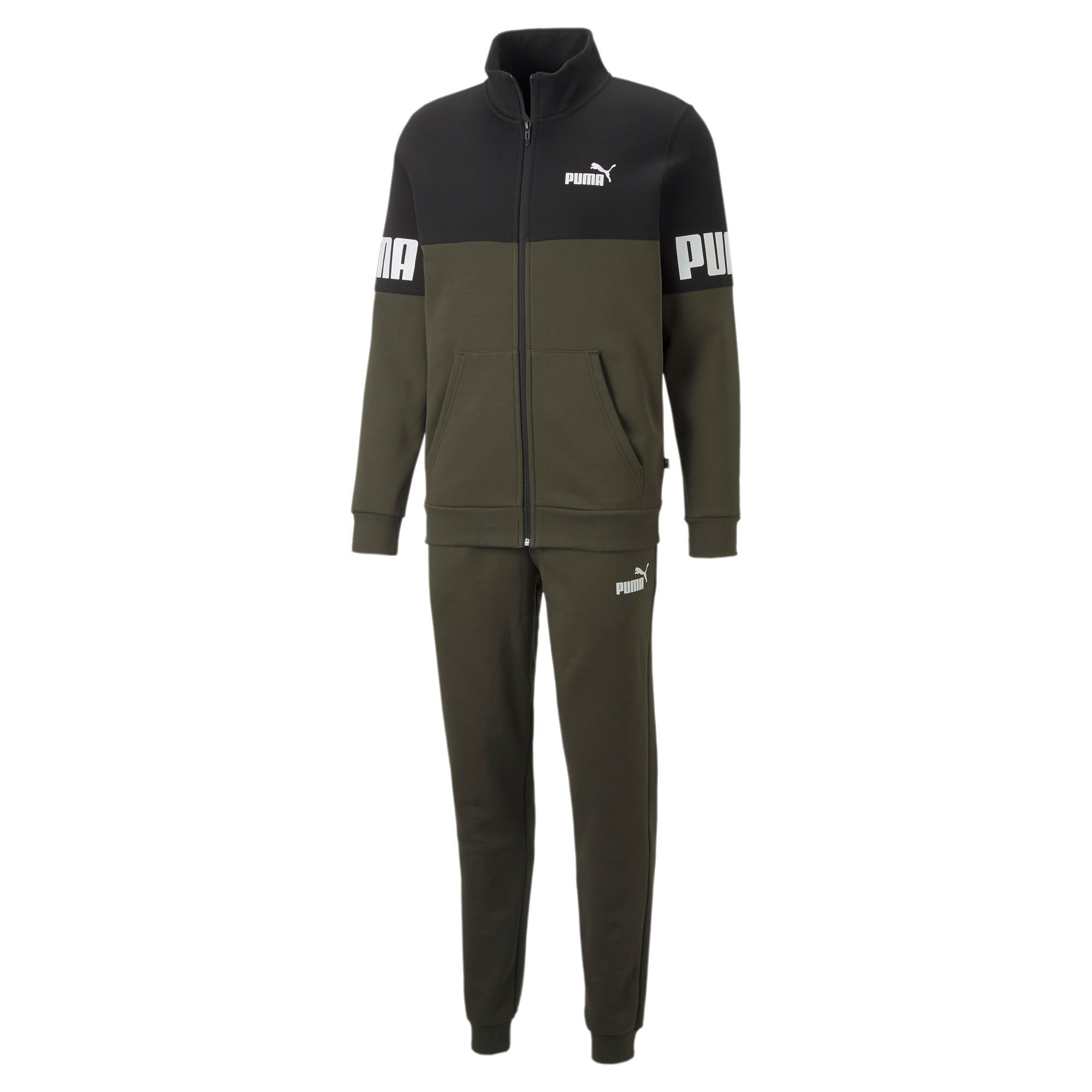 Puma Puma Power Colorblock Suit FL CL Colorblock - Oliv - Schwarz- Male Anoraks- Grsse M - Farbe Forest Night