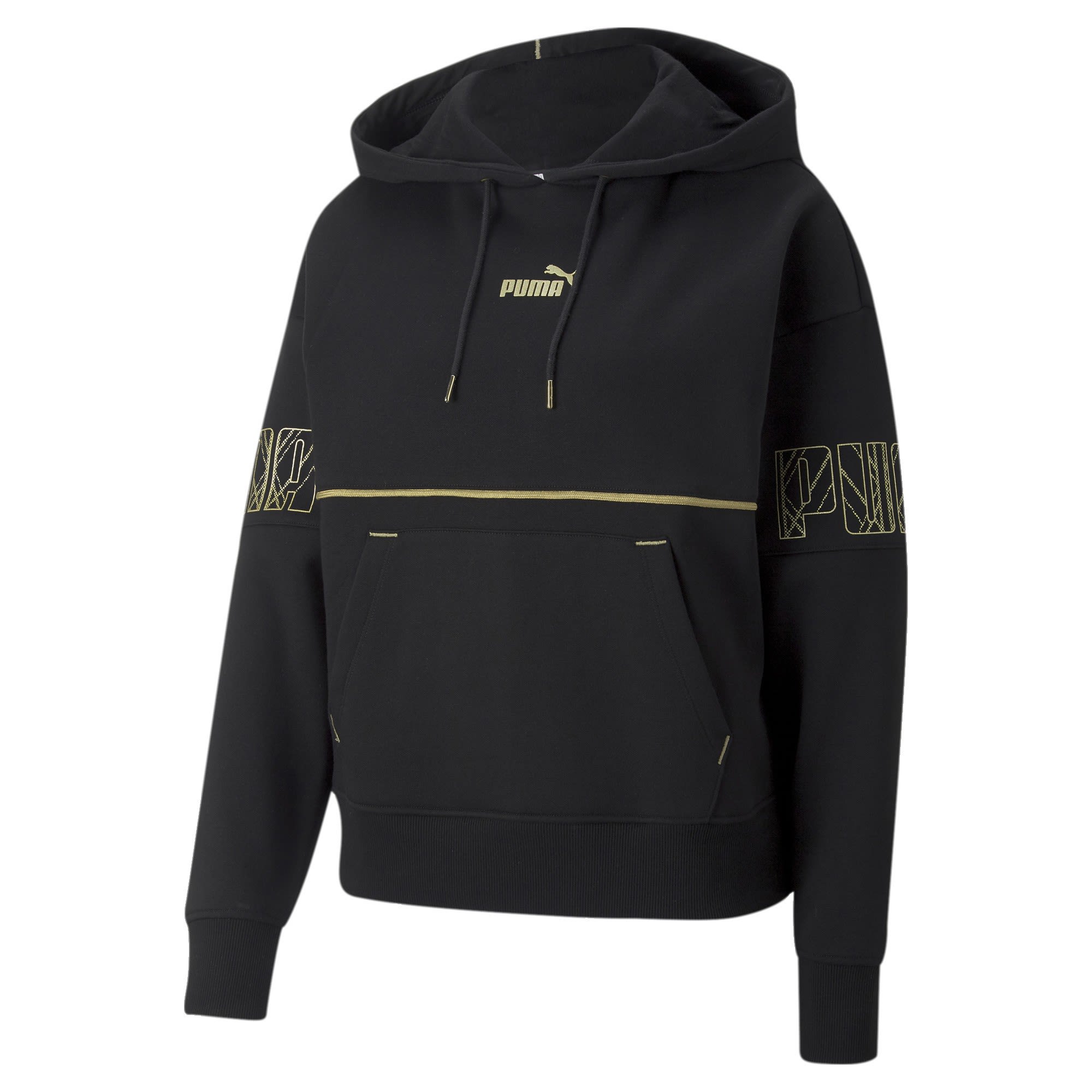 Puma Puma Power Deco Glam Hoodie FL Schwarz- Female Sweaters und Hoodies- Grsse S - Farbe Puma Black
