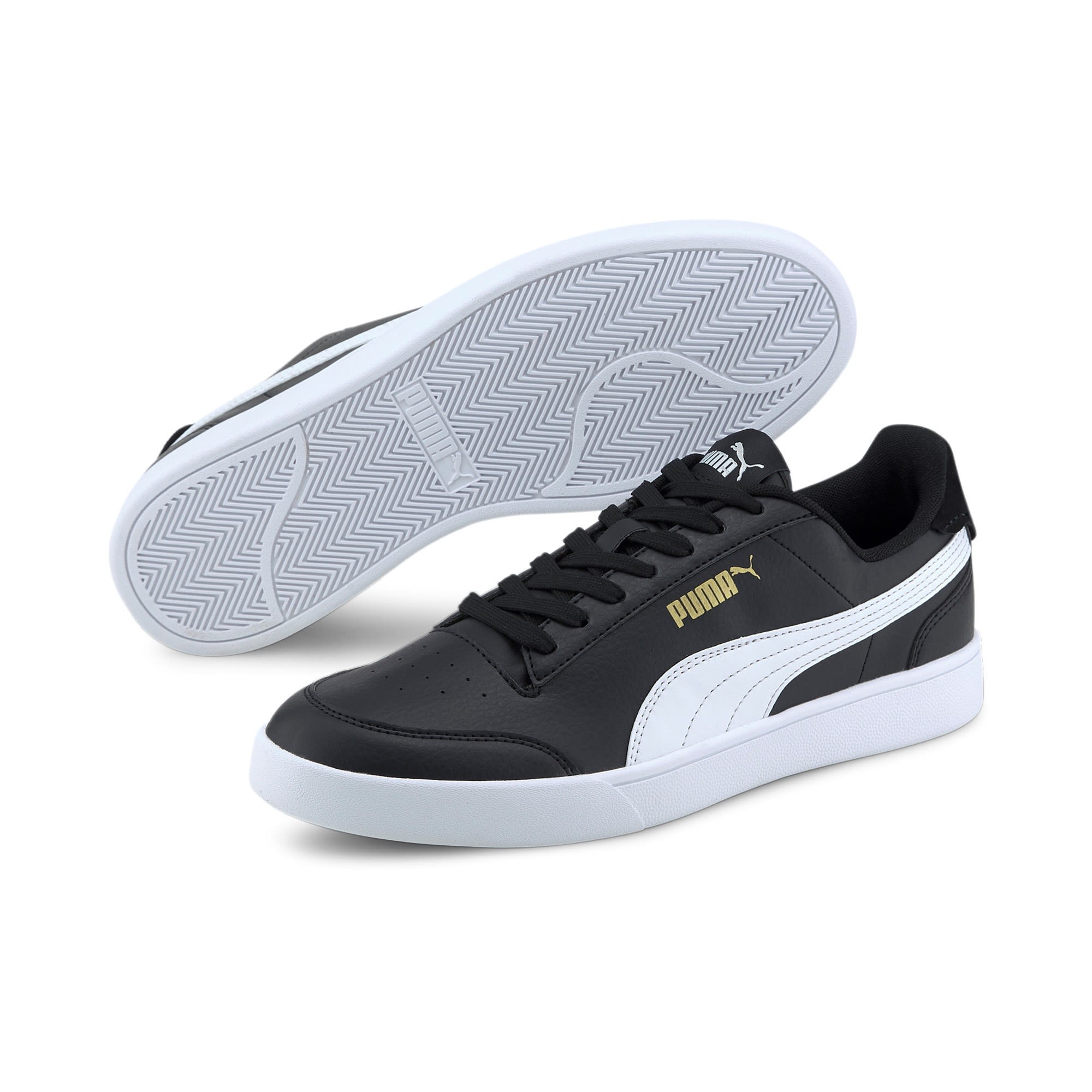 Puma Shuffle Schwarz- Freizeitschuhe- Grsse EU 44 - Farbe Puma Black - Puma White - Puma Team Gold