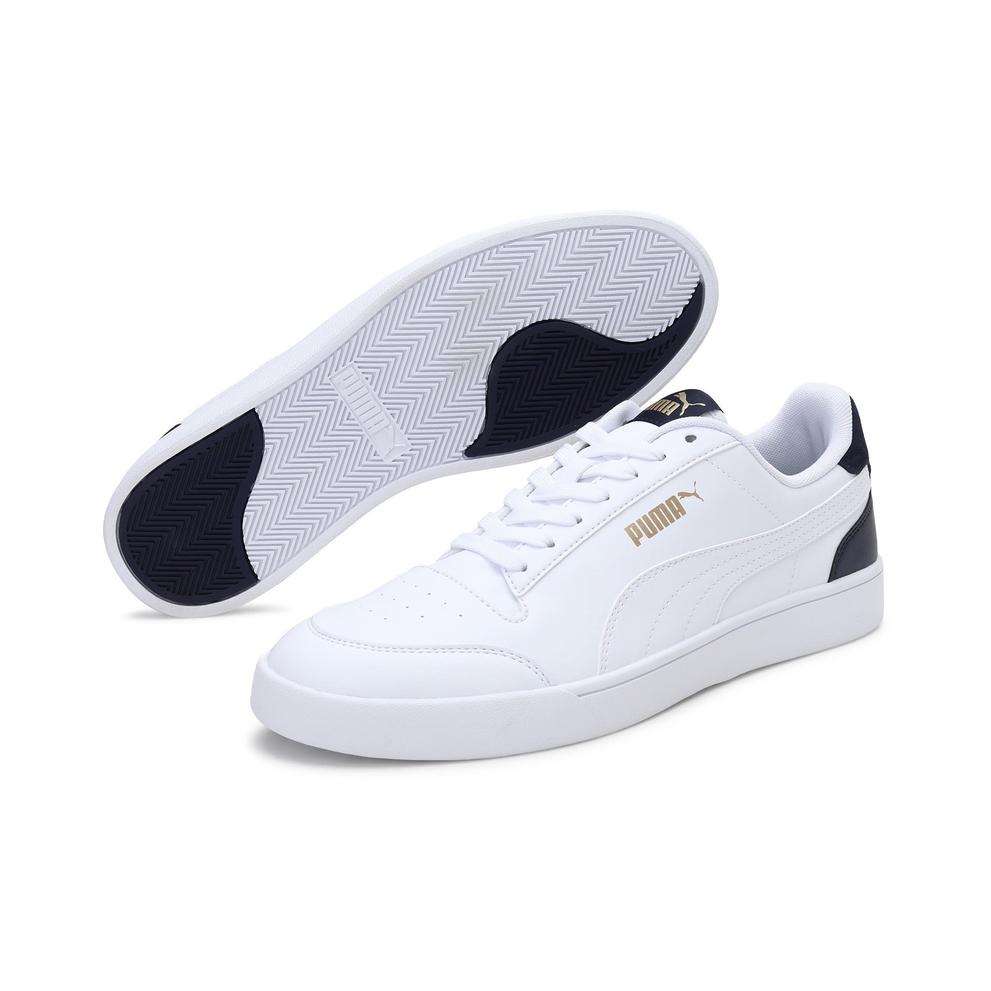 Puma Shuffle Weiss- Freizeitschuhe- Grsse EU 36 - Farbe Puma White - Puma White - Peacoat - Puma Team Gold
