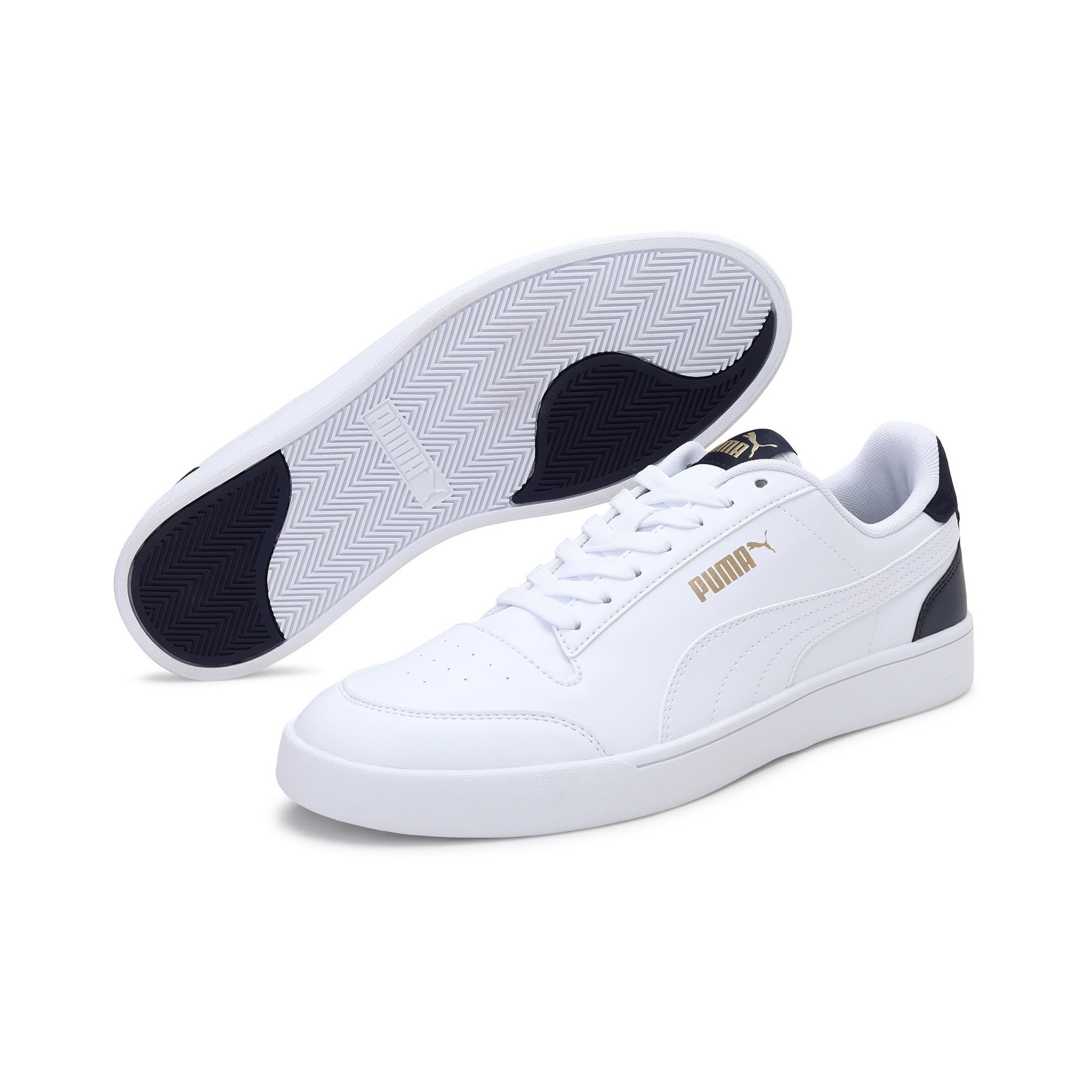 Puma Shuffle Weiss- Freizeitschuhe- Grsse EU 37-5 - Farbe Puma White - Puma White - Peacoat - Puma Team Gold