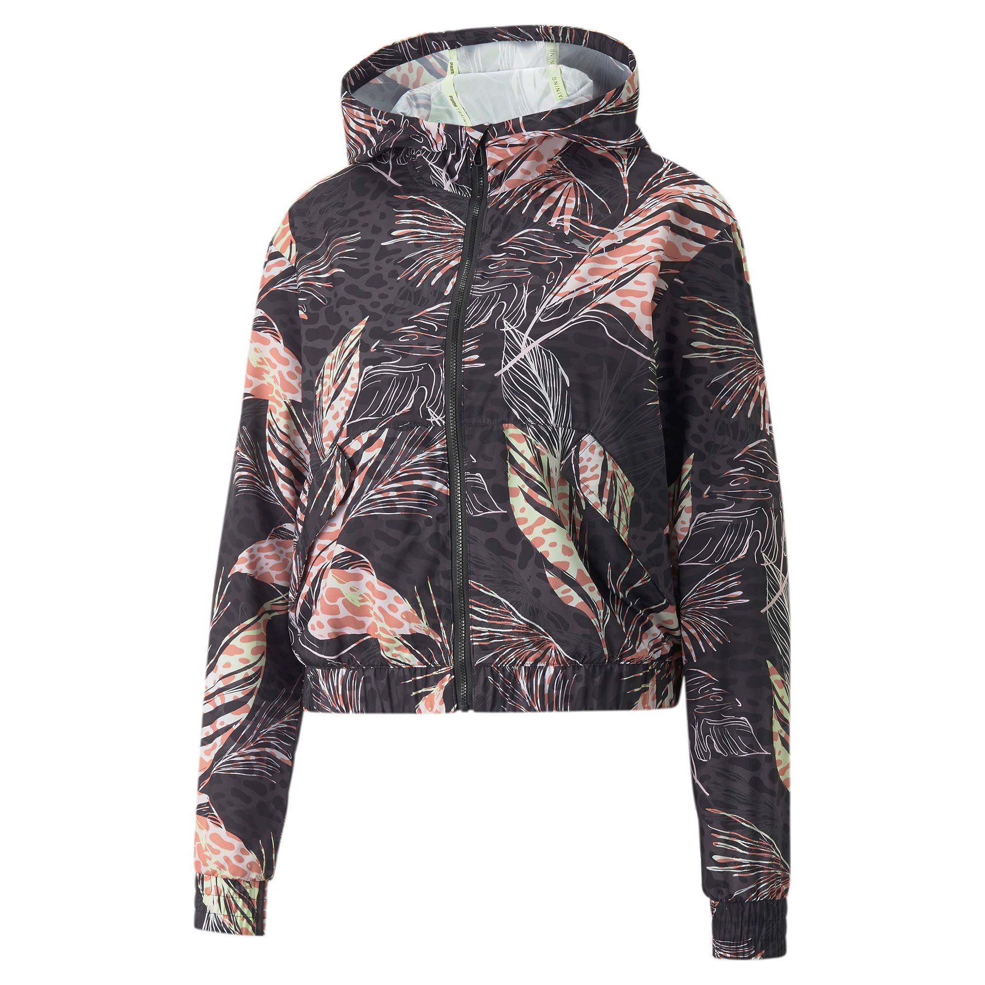 Puma Train AOP Woven Jacket Schwarz- Female Ponchos und Capes- Grsse L - Farbe Puma Black - Q2