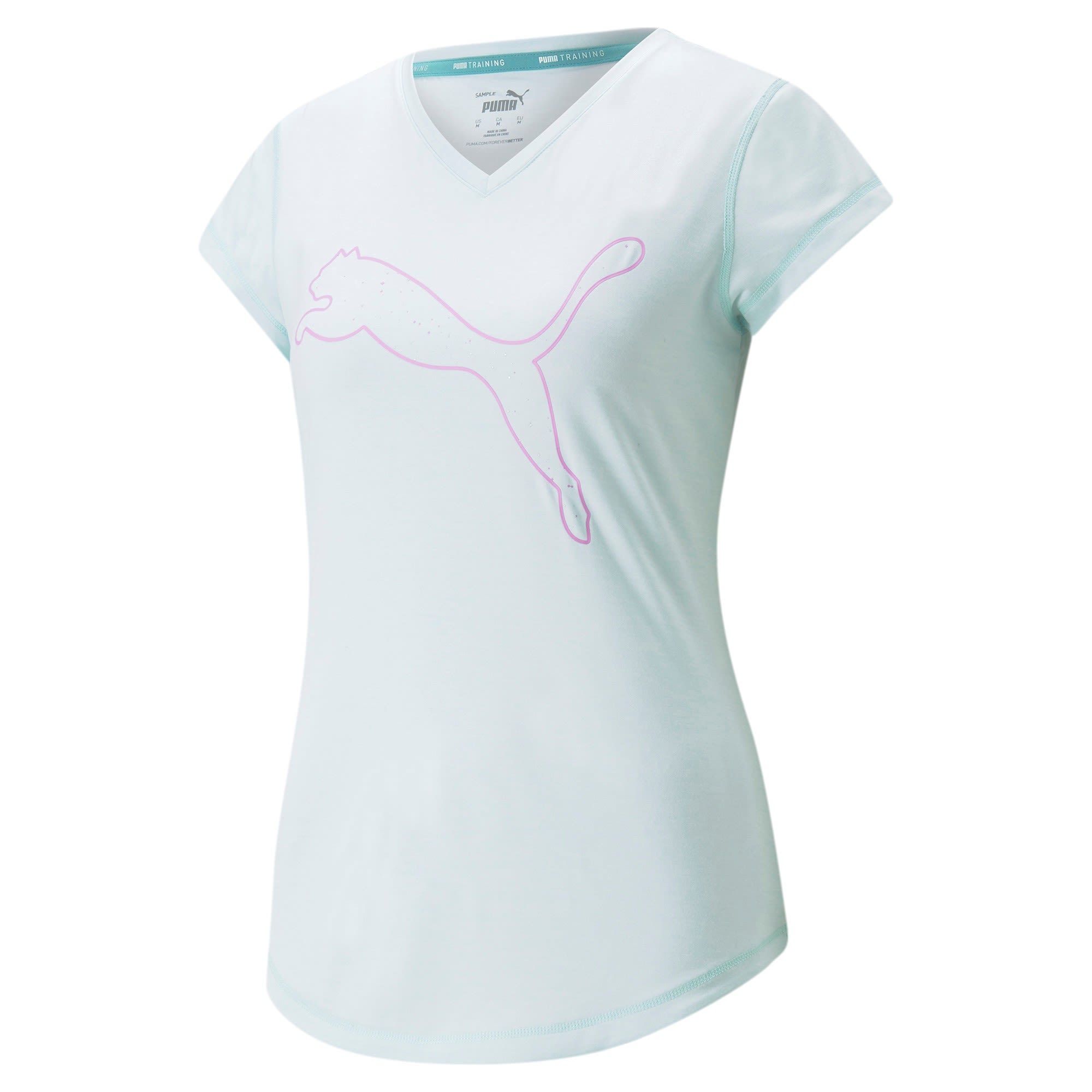 Puma Train Favorite Heather CAT Tee Blau- Female Kurzarm-Shirts- Grsse XXL - Farbe Nitro Blue Heather