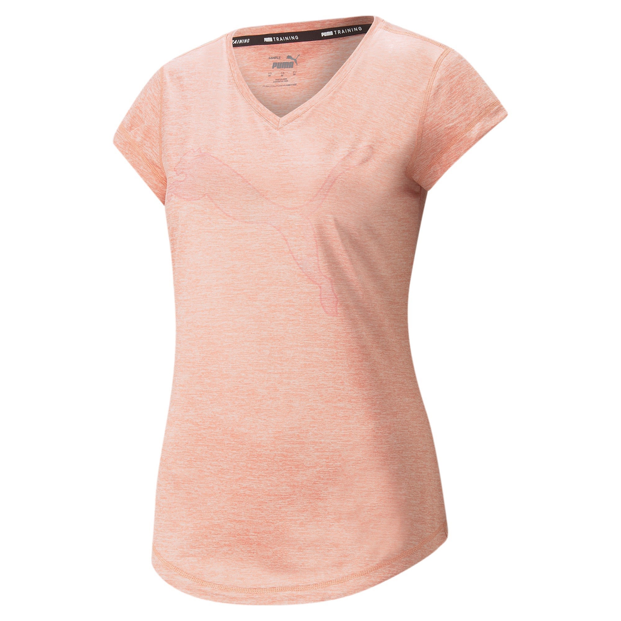 Puma Train Favorite Heather CAT Tee Pink- Female Kurzarm-Shirts- Grsse XS - Farbe Rosette Heather