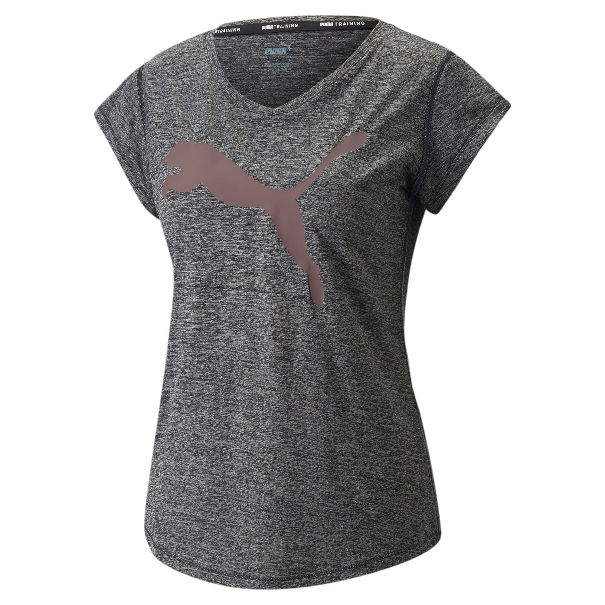 Puma Train Favorite Heather CAT Tee Schwarz- Female Kurzarm-Shirts- Grsse M - Farbe Puma Black Heather - Filled Cat