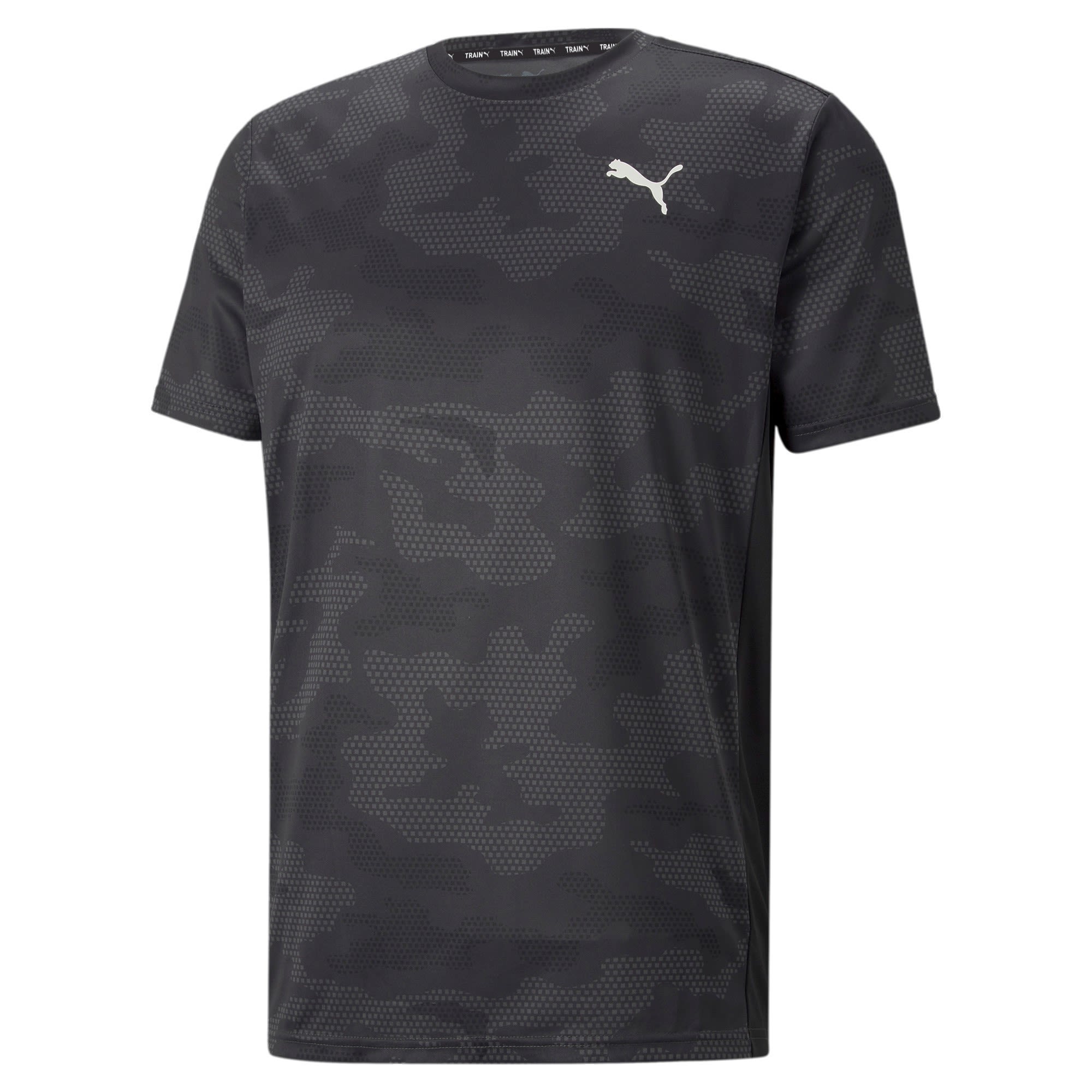 Puma Train Off Season AOP Tee Schwarz- Male Kurzarm-Shirts- Grsse S - Farbe Puma Black