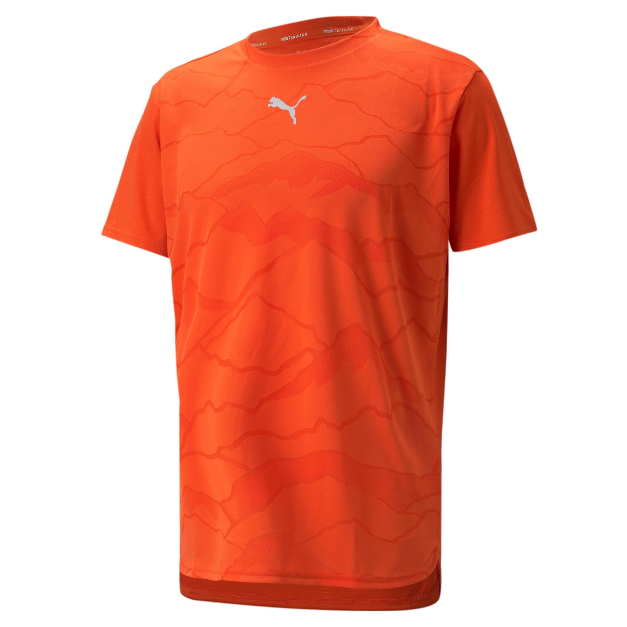 Puma Train Vent Tee Orange- Male Kurzarm-Shirts- Grsse XXL - Farbe Cherry Tomato - Jacquard