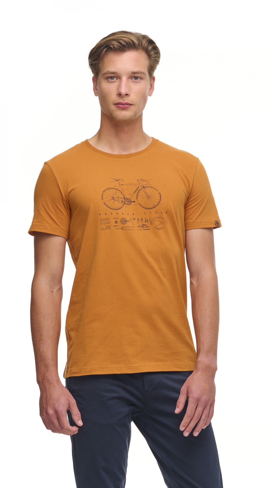 Ragwear Blaize Organic Gelb- Male Kurzarm-Shirts- Grsse S - Farbe Curry