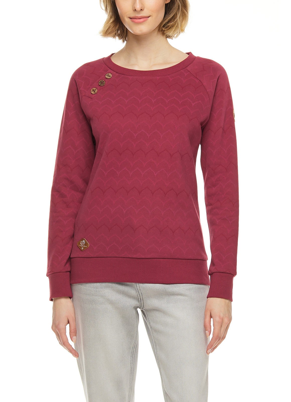Ragwear Daria Chevron Rot- Female Freizeitpullover- Grsse XS - Farbe Wine Red