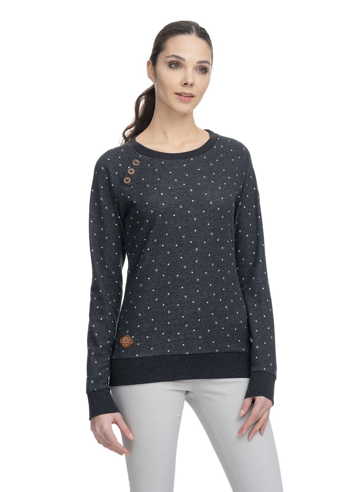 Ragwear Daria Dots Grau- Female Freizeitpullover- Grsse XXL - Farbe Dark Grey