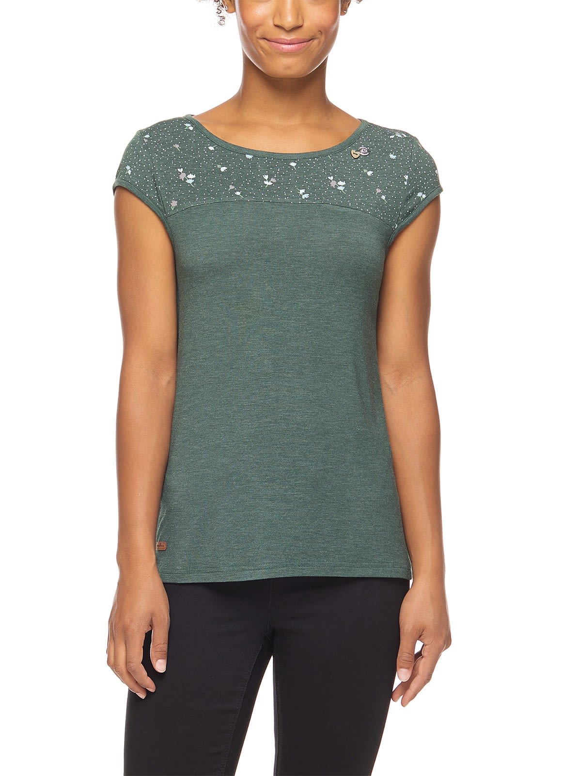 Ragwear Eset Grn- Female Kurzarm-Shirts- Grsse L - Farbe Dark Green