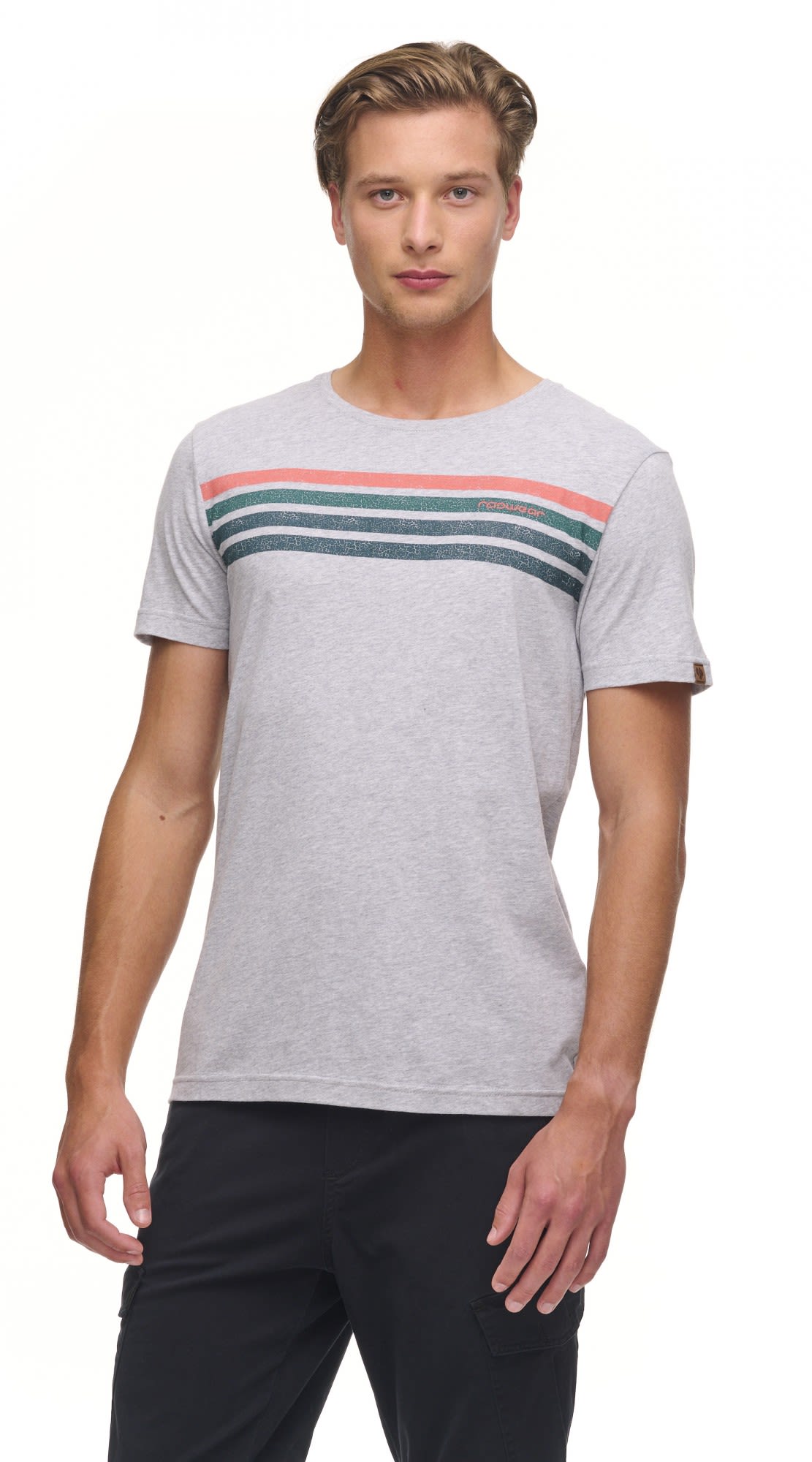 Ragwear Hake Organic Fall Grau- Male Kurzarm-Shirts- Grsse S - Farbe Light Grey